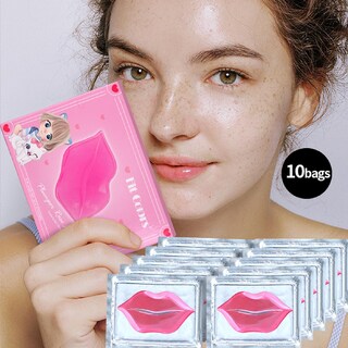Foto 2 | Máscaras Labiales Huoguo Gel De Cristal De Colágeno Rosa Paquete De 10 - Venta Internacional.