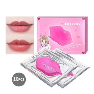 Foto 3 | Máscaras Labiales Huoguo Gel De Cristal De Colágeno Rosa Paquete De 10 - Venta Internacional.