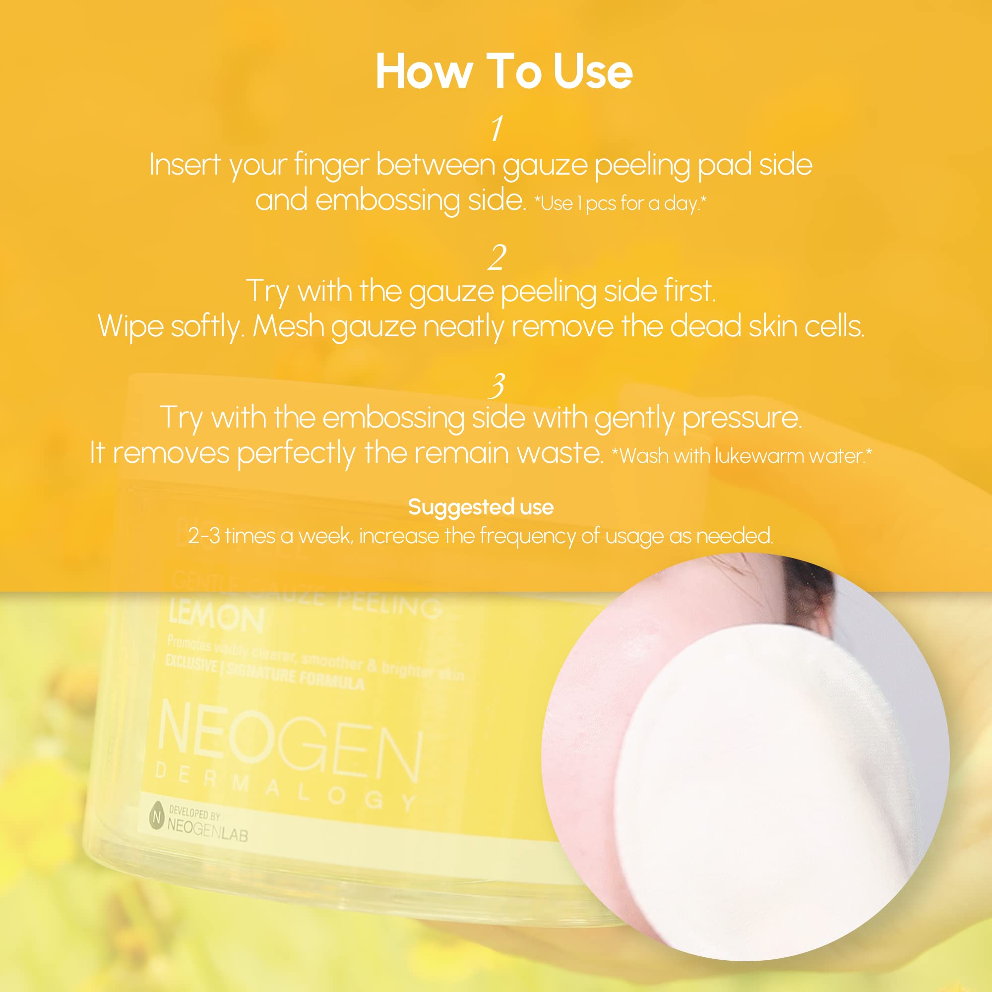 Foto 6 pulgar | Almohadillas Exfoliantes Dermalogy De Neogenlab Bio-peel Gauze Lemon 30 Almohadillas - Venta Internacional.