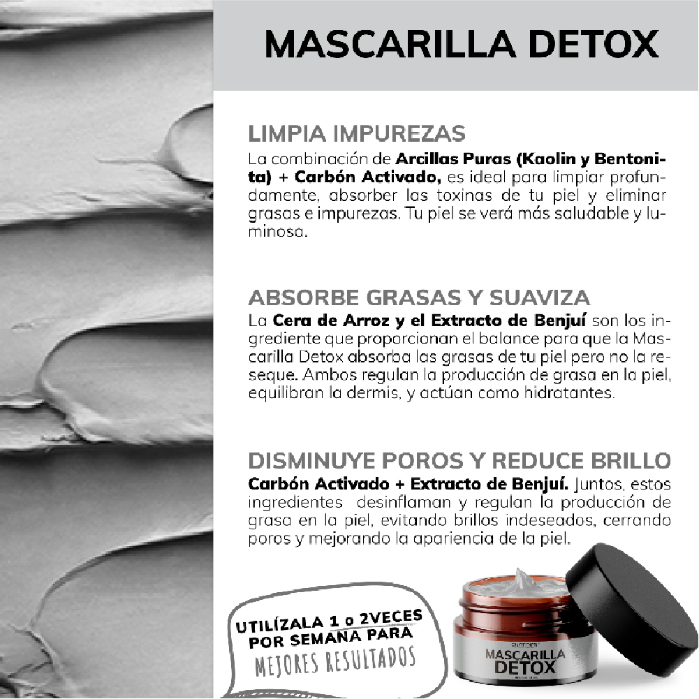 Foto 4 pulgar | Mascarilla Detox Quotidien de Carbón Activado y Arcillas Skin Care Facial 50g