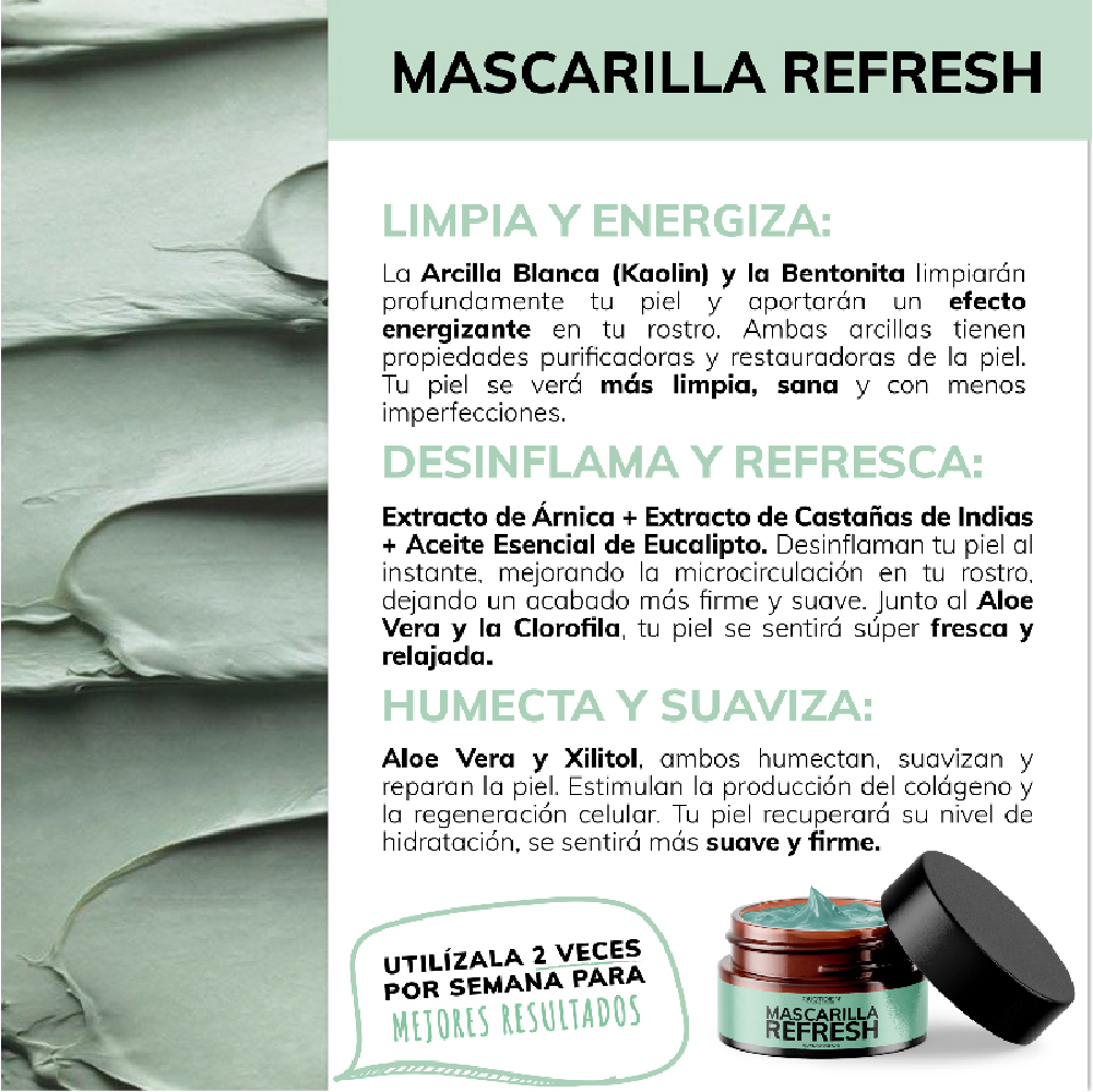 Foto 4 pulgar | Mascarilla Quotidien Refresh Hidratante con Arcillas Skin Care Facial 50g