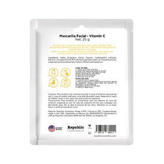 Foto 2 | Mascarillas Faciales Republic Cosmetics con Vitamina C 12 Piezas