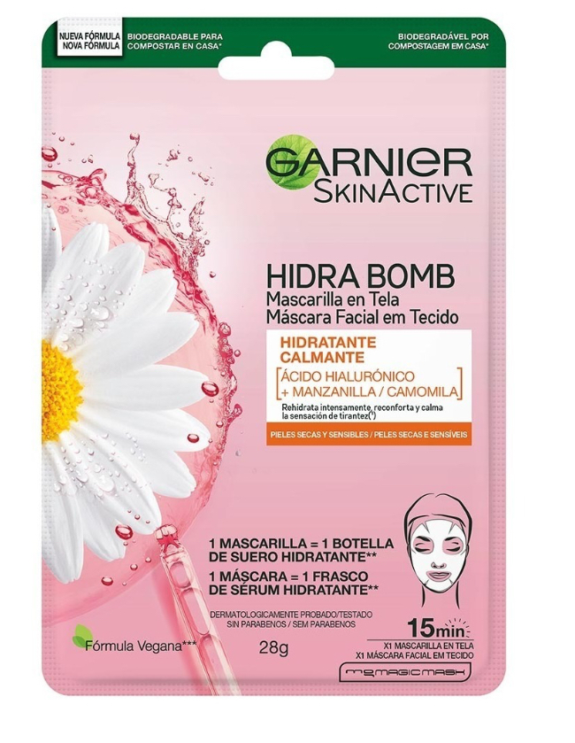 Foto 2 pulgar | Mascarilla Facial Garnier de Manzanilla con Ácido Hialurónico