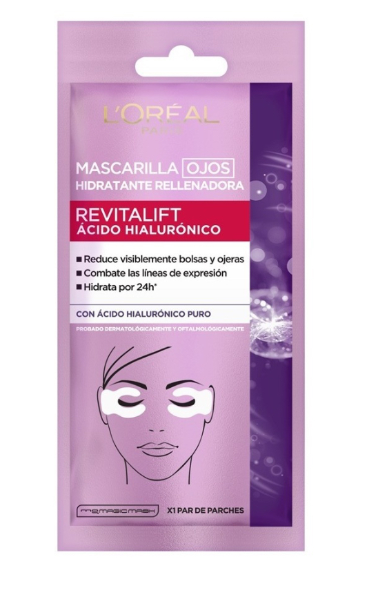 Foto 2 pulgar | Mascarilla para Ojos L'Oréal Paris Revitalift Ácido Hialurónico 1 Par de Parches