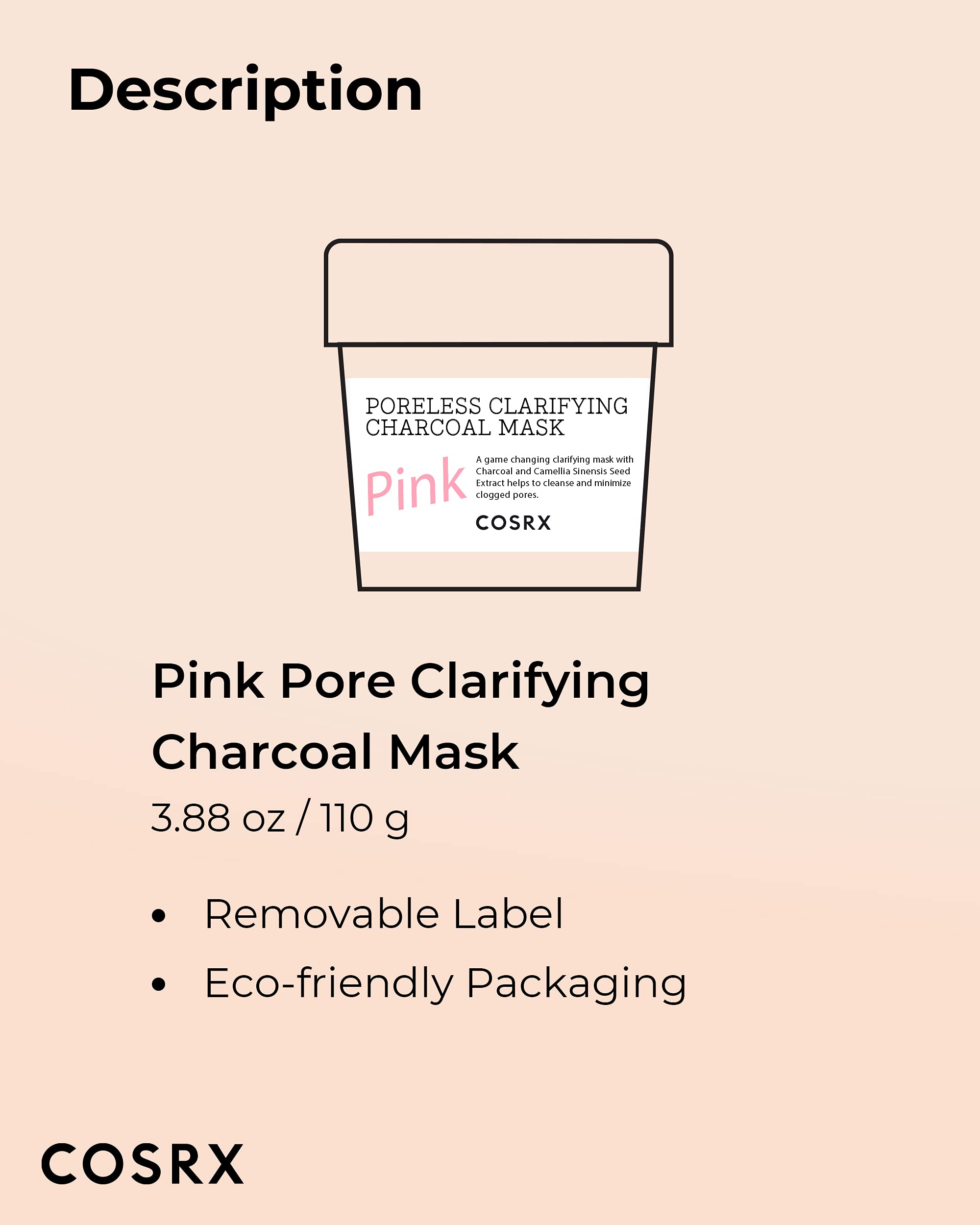 Foto 8 pulgar | Mascarilla Facial COSRX Pink Pore Clarifying Charcoal 110 g - Venta Internacional