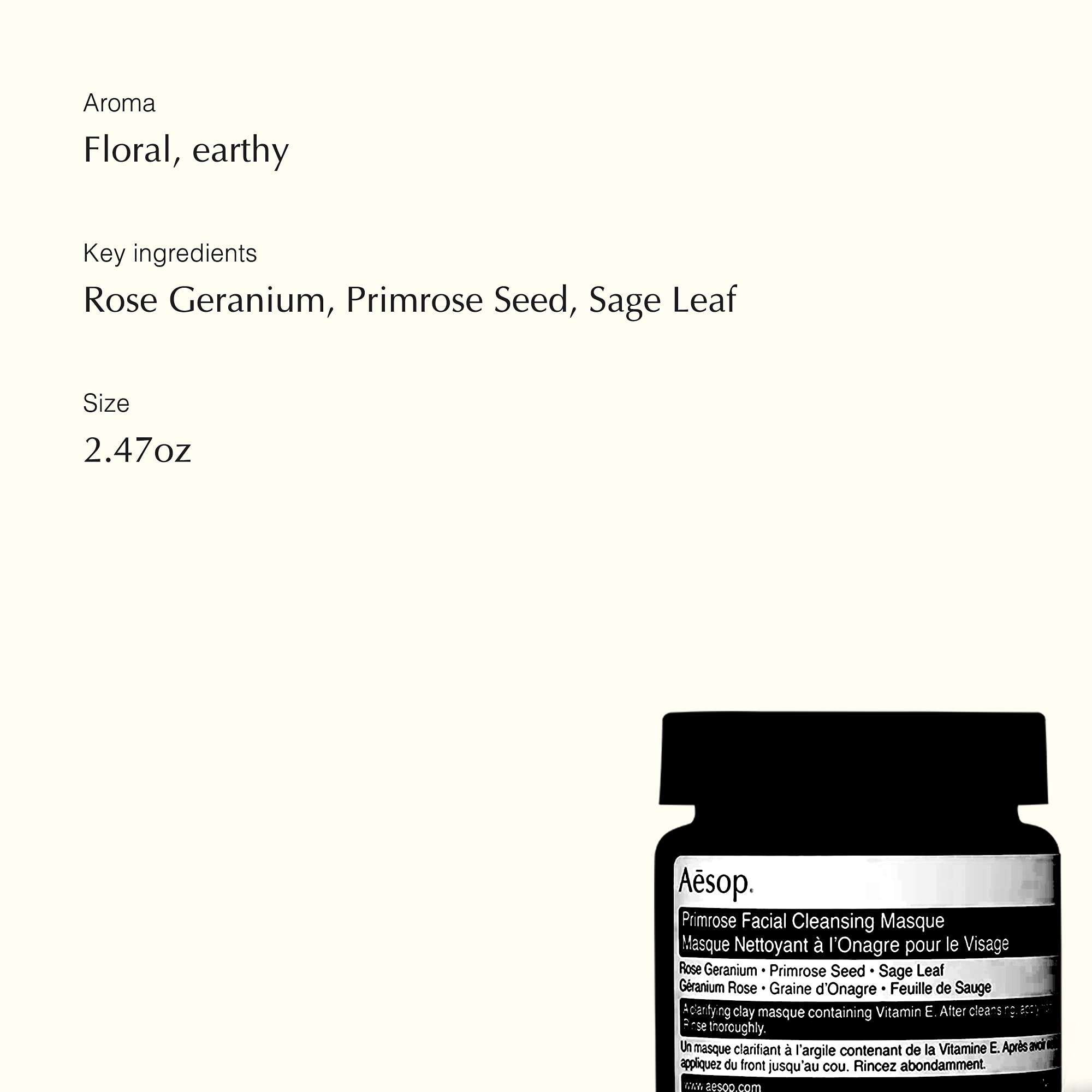 Foto 3 | Mascarilla Limpiadora Facial Aesop Primrose 73 Ml Vegan Skincare - Venta Internacional.