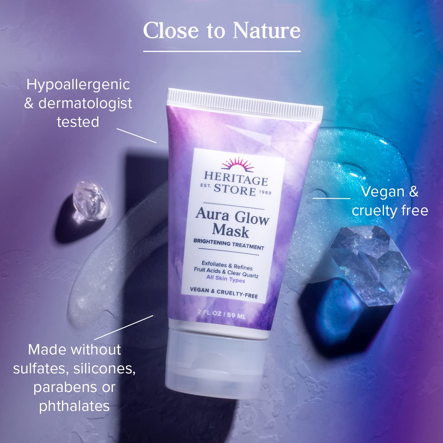 Foto 5 pulgar | Mascarilla Facial Heritage Store Aura Glow Brightening 60 Ml Vegana - Venta Internacional.