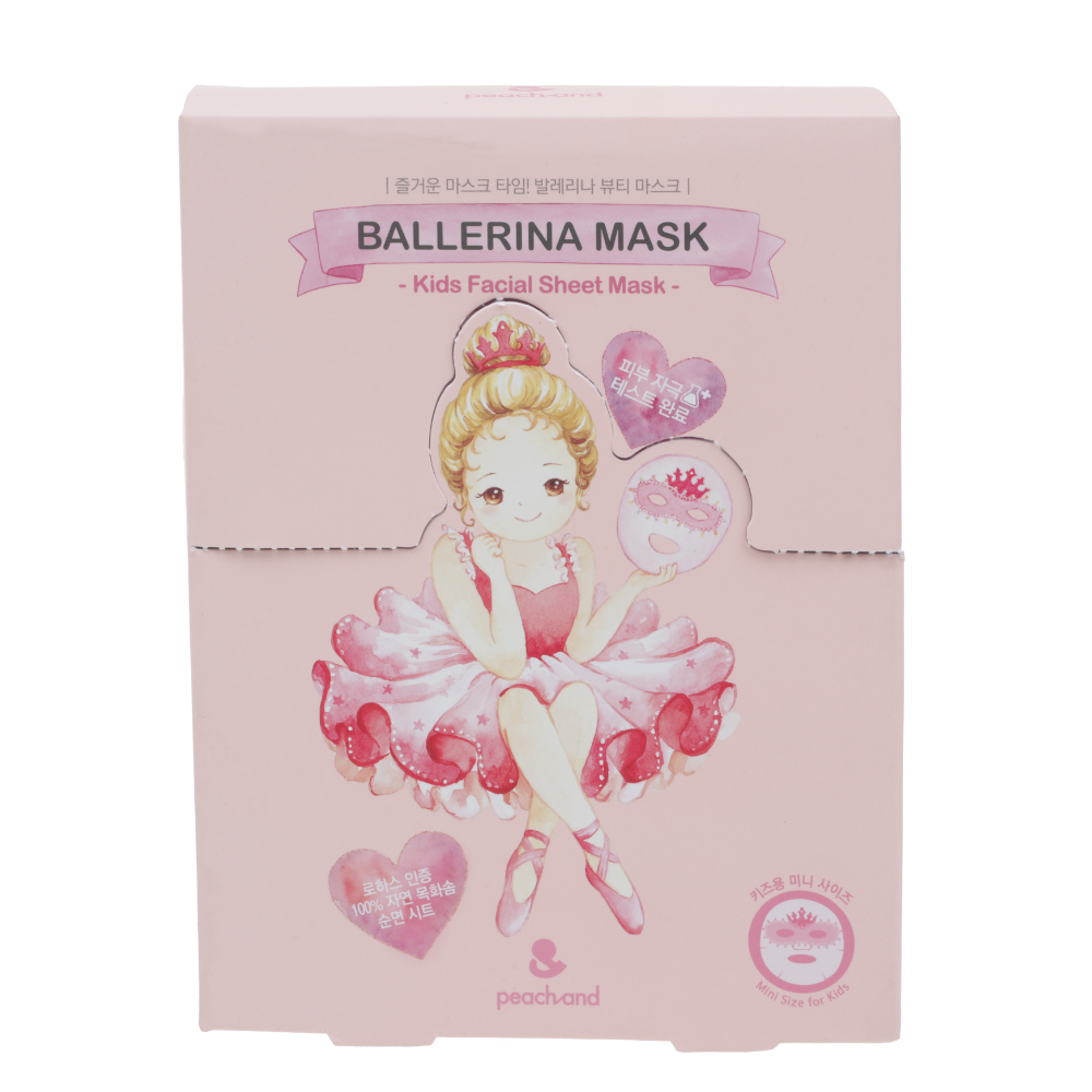 Peach And Mascarilla Facial, Para Niñas, Bailarina Pack Con 10 Piezas