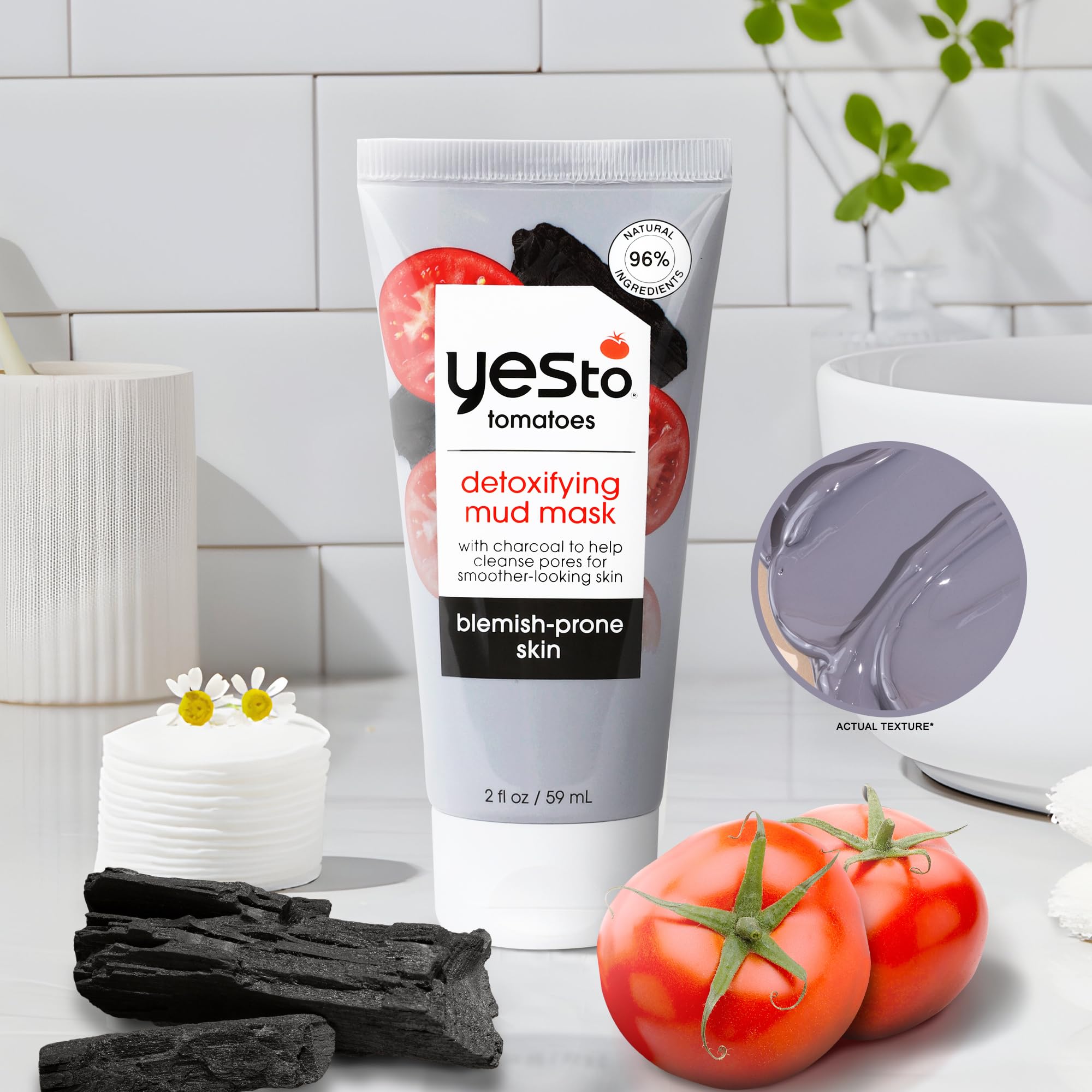 Foto 5 | Mascarilla De Barro Yes To Tomatoes Clear Skin, Carbón Desintoxicante, 60 Ml - Venta Internacional.
