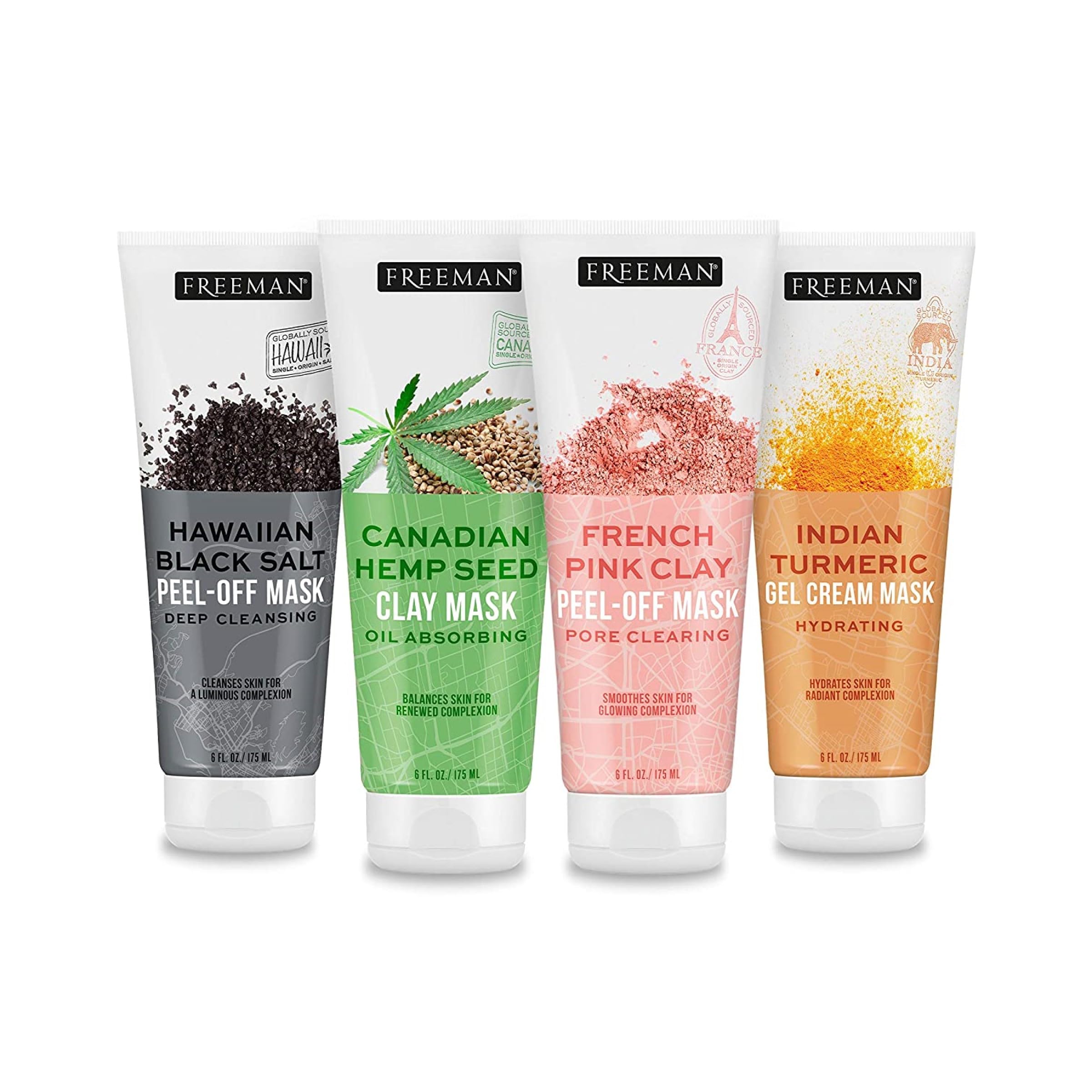 Set De Mascarillas Faciales Freeman Exotic Blends De Arcilla, Gel Y Crema - Venta Internacional.