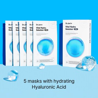 Foto 2 | Mascarilla Facial Dr.jart+ Dermask Vital Hydra Solution Glow, Paquete De 5 - Venta Internacional.