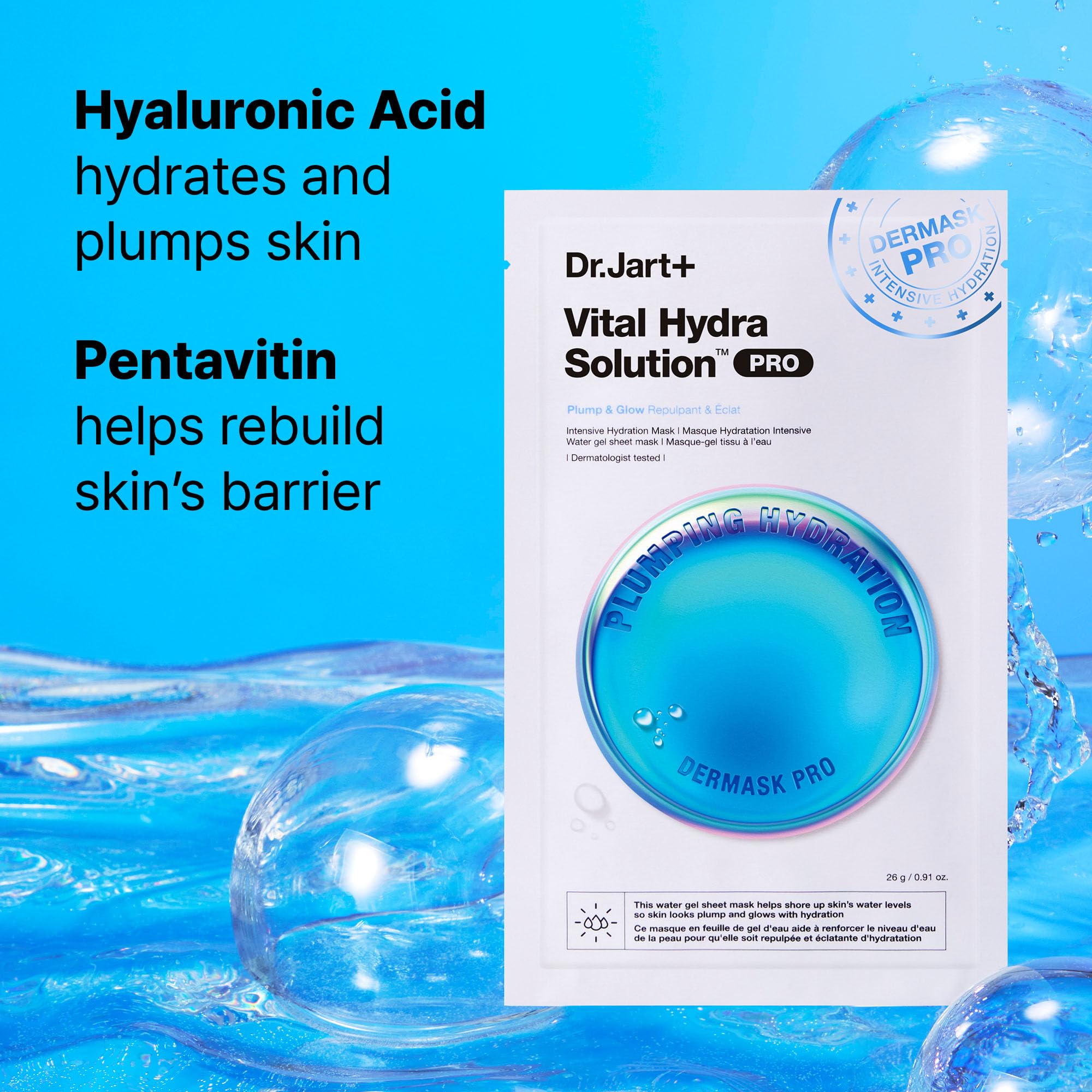 Foto 7 pulgar | Mascarilla Facial Dr.jart+ Dermask Vital Hydra Solution Glow, Paquete De 5 - Venta Internacional.