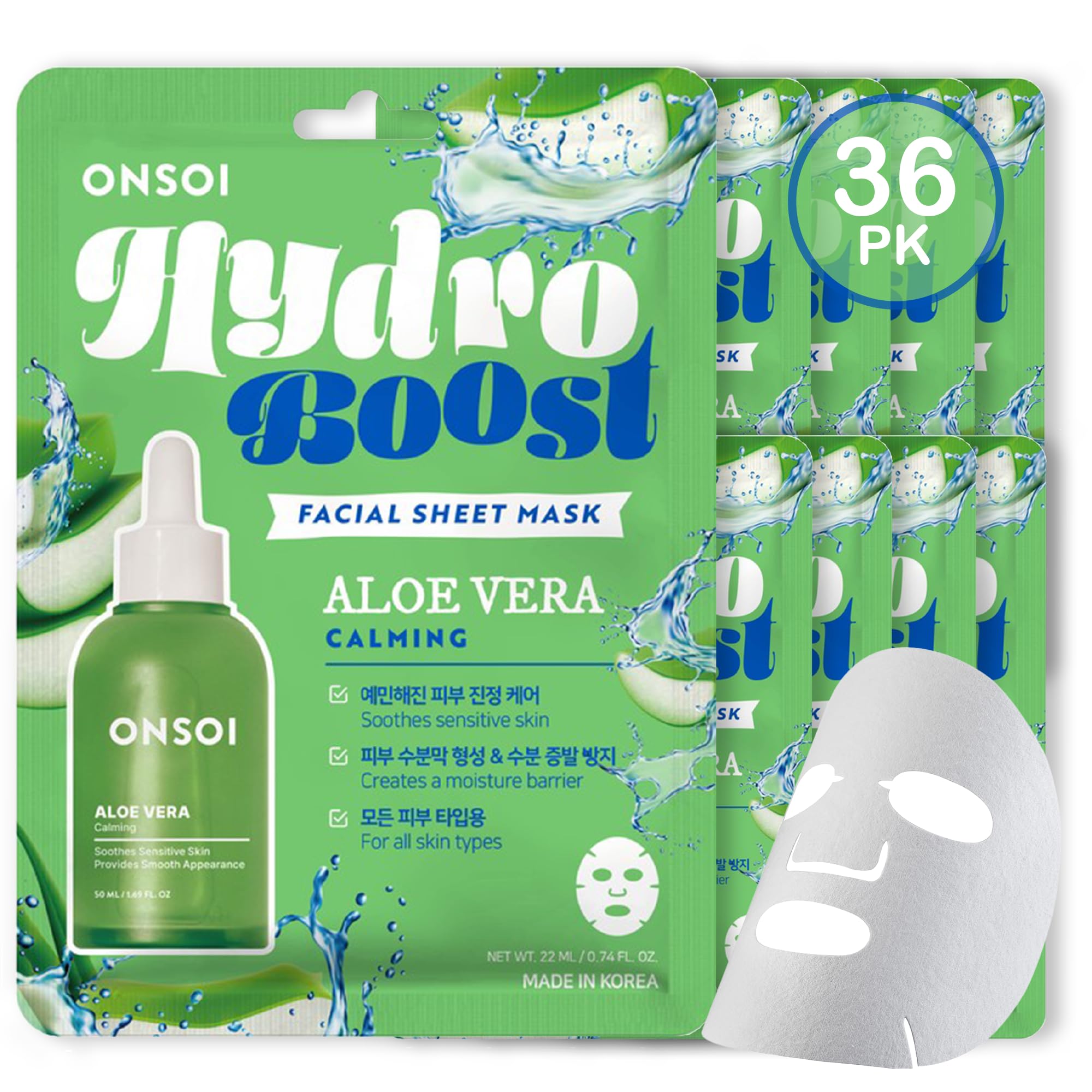 Foto 2 pulgar | Mascarillas Faciales Innerest Onsoi Hydro Boost Moisturizing X36 - Venta Internacional.