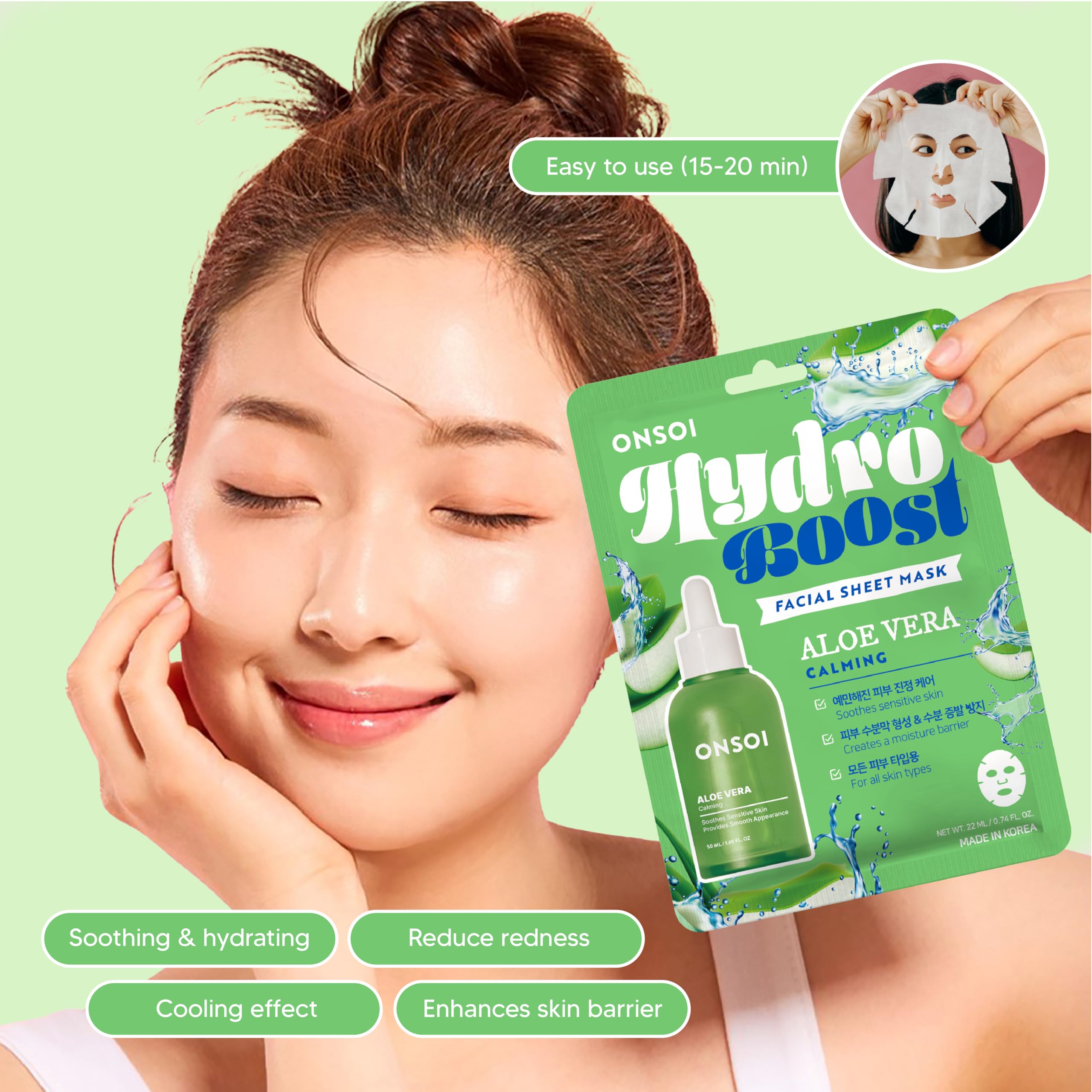 Foto 3 pulgar | Mascarillas Faciales Innerest Onsoi Hydro Boost Moisturizing X36 - Venta Internacional.