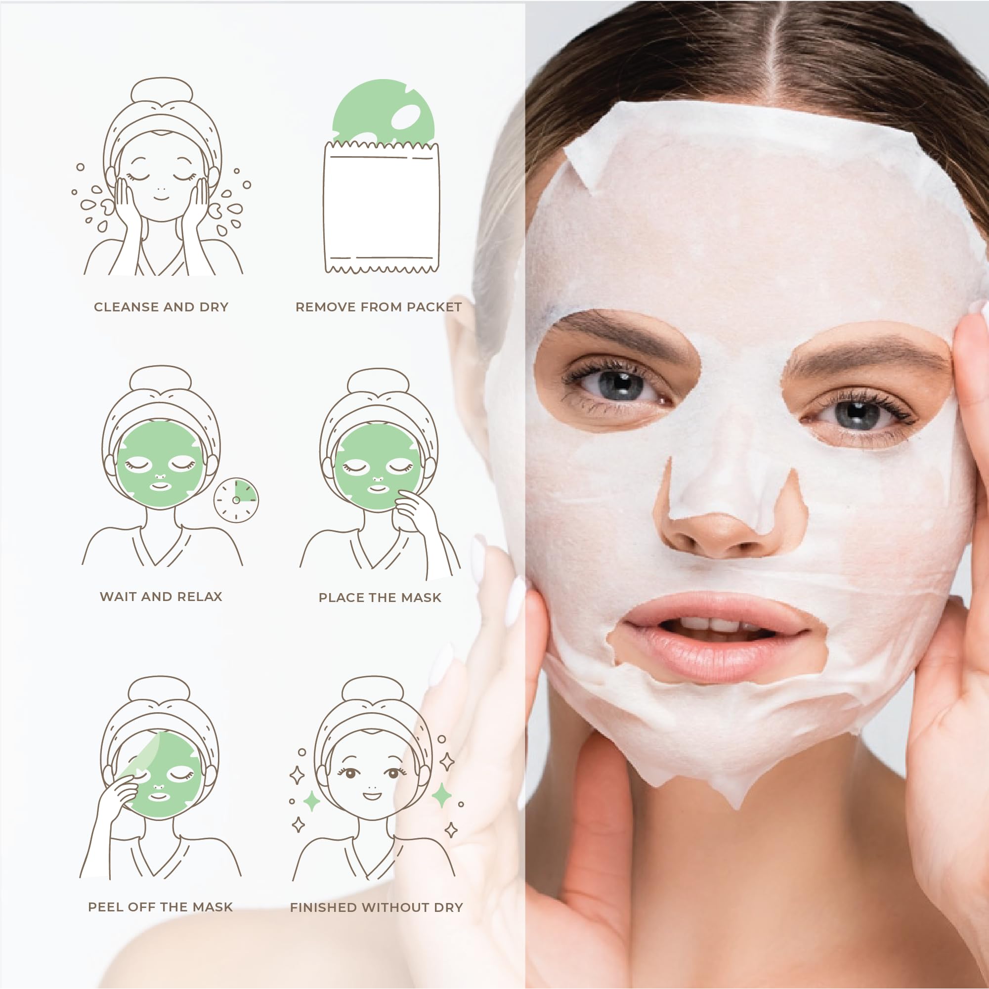 Foto 4 pulgar | Máscaras Faciales Original Derma Beauty 36 Pk Vegan Skincare - Venta Internacional.