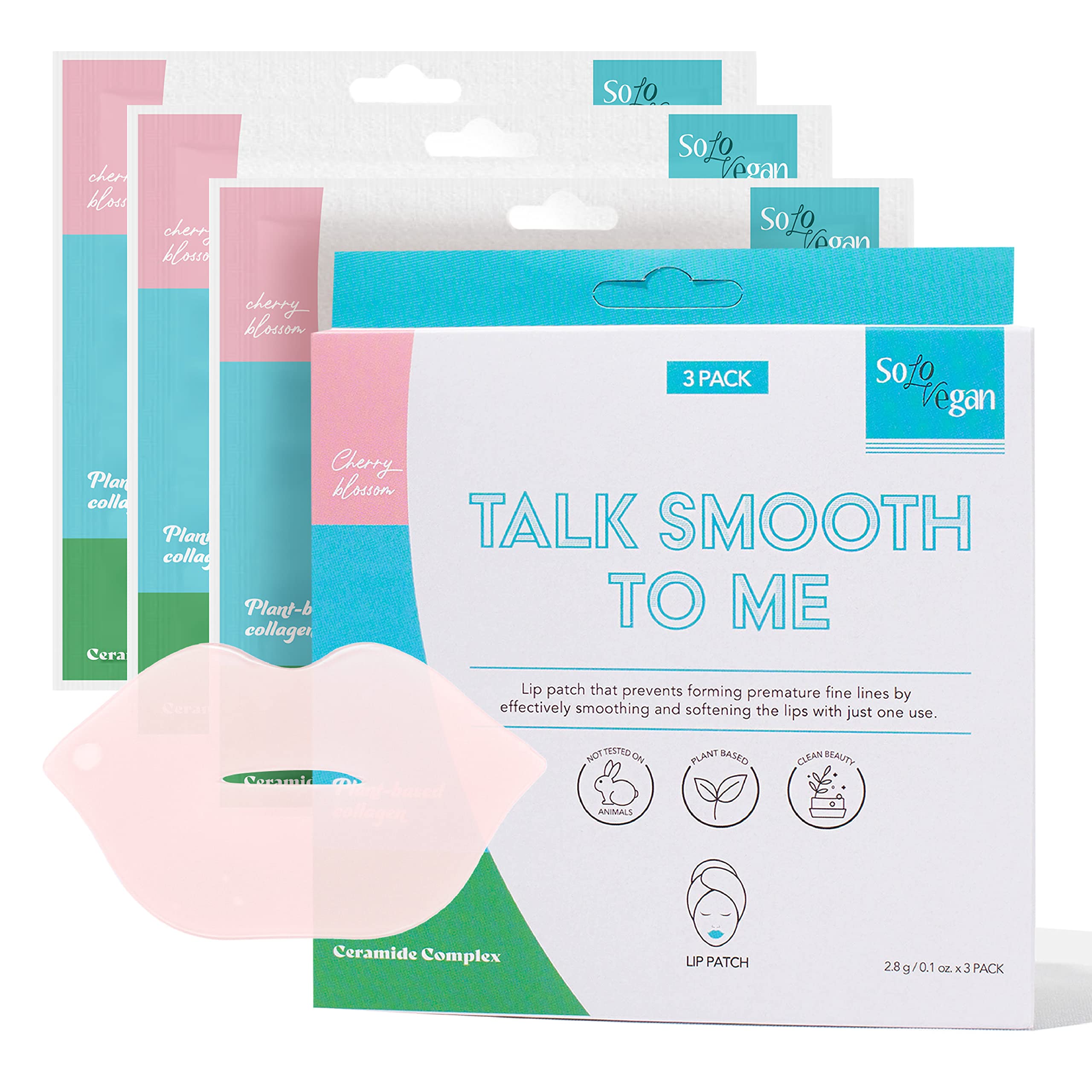 Foto 2 pulgar | Set De Mascarillas Para Labios Solovegan Talk Smooth To Me Skin Care, Paquete De 3 - Venta Internacional.