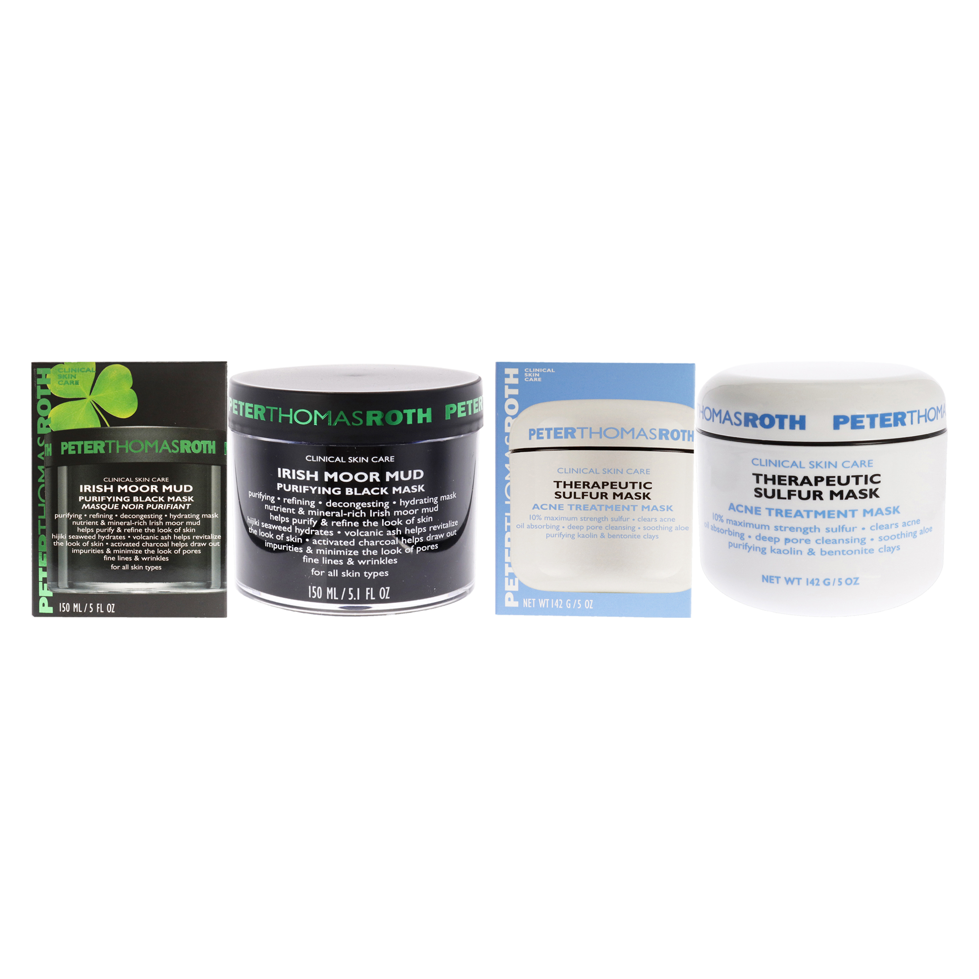 Kit De Mascarillas Peter Thomas Roth Irish Moor Mud Con Azufre, 2 Unidades - Venta Internacional.