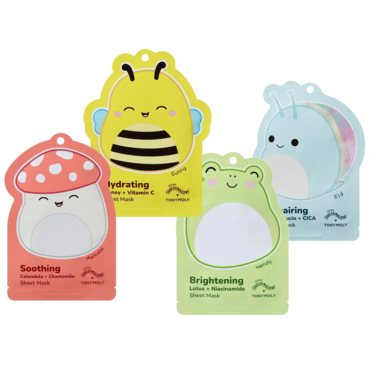 Foto 2 pulgar | Set De Mascarillas Hidratantes Faciales Tonymoly X Squishmallows, Paquete De 4 - Venta Internacional.