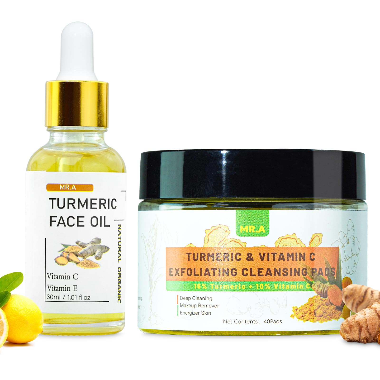 Foto 2 pulgar | Almohadillas Limpiadoras Mr.a Turmeric Para Rostro Con Aceite Facial De Cúrcuma - Venta Internacional.