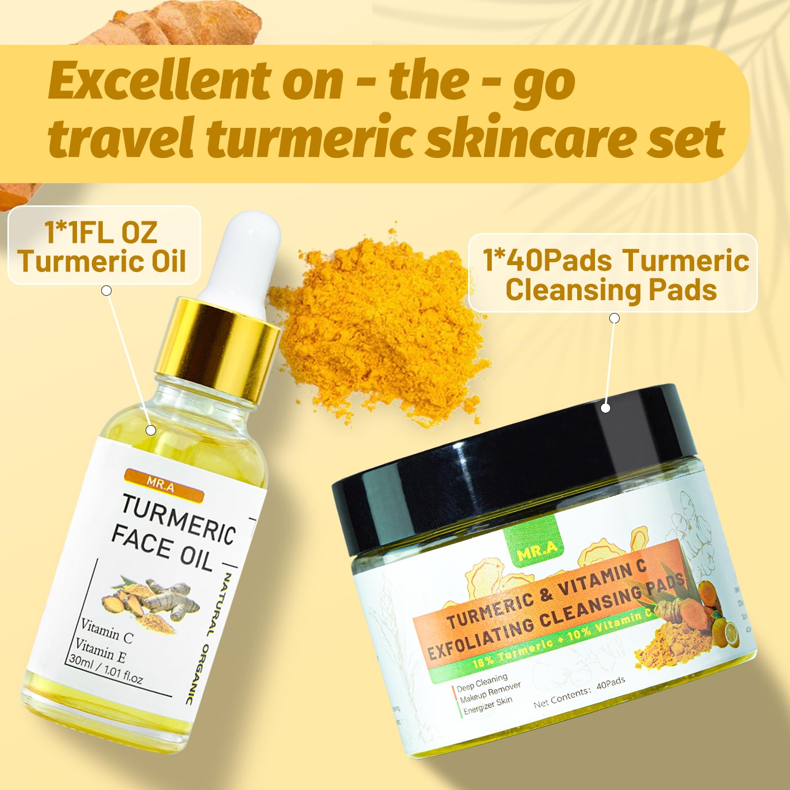 Foto 6 pulgar | Almohadillas Limpiadoras Mr.a Turmeric Para Rostro Con Aceite Facial De Cúrcuma - Venta Internacional.