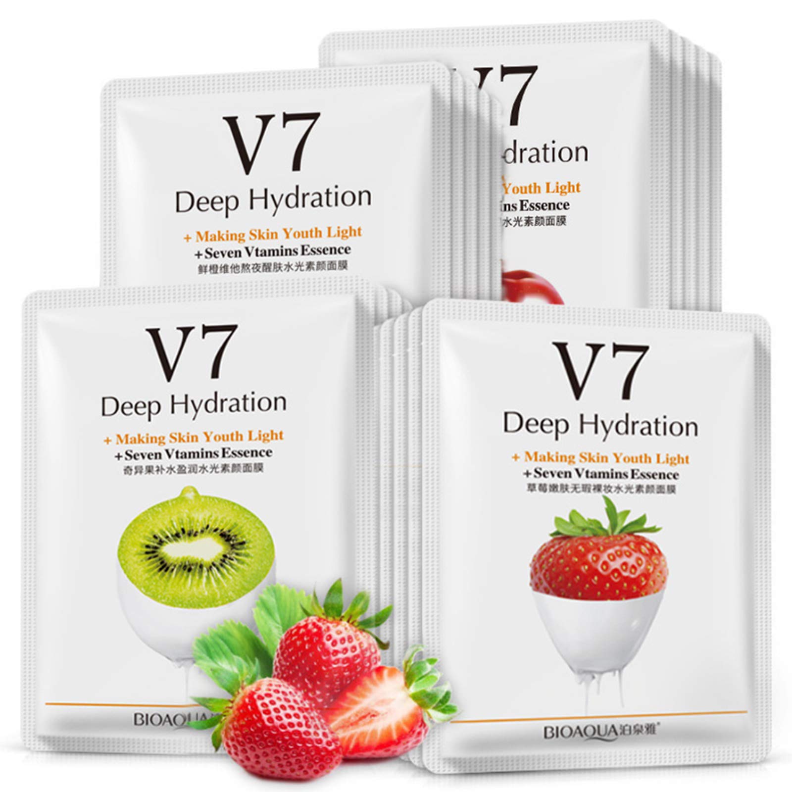 Foto 2 pulgar | Mascarilla Facial Bioaqua V7 De Hidratación Profunda Con 7 Vitaminas 30 G X 8 - Venta Internacional.