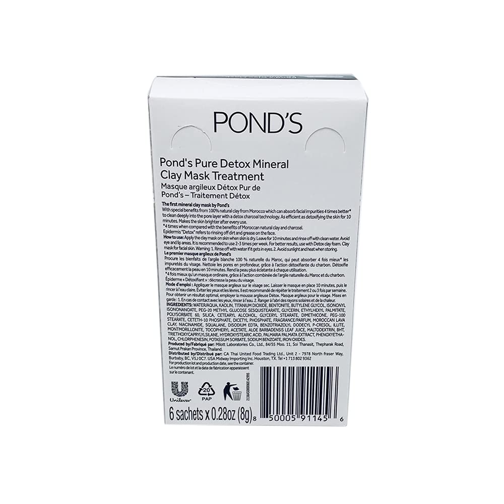 Foto 4 pulgar | Mascarilla De Arcilla Pond's Pure Detox Mineral Charcoal Con Arcilla Marroquí - Venta Internacional.