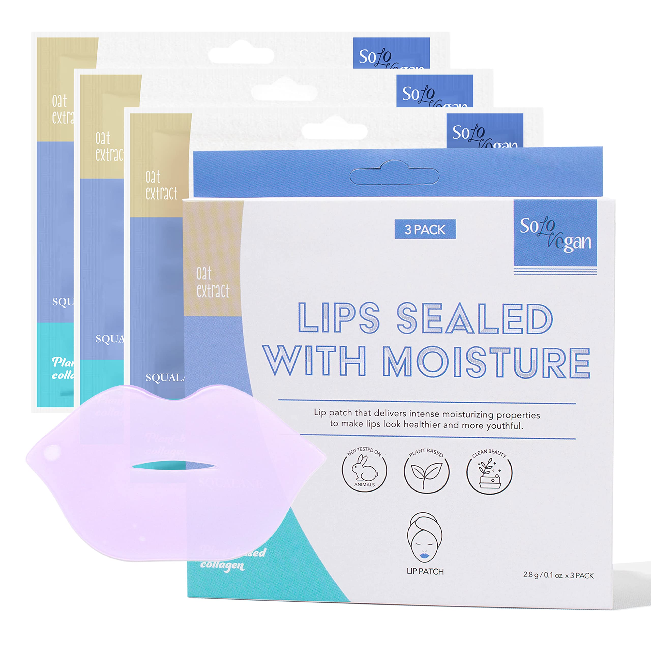 Set De Mascarillas Para Labios Solovegan Lips Sellado Con Humedad, Paquete De 3 - Venta Internacional.