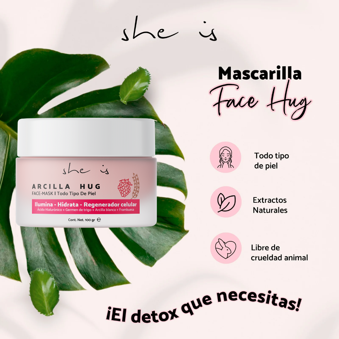 Foto 3 pulgar | Mascarilla Facial She Is Skincare Arcilla Hug 100 g