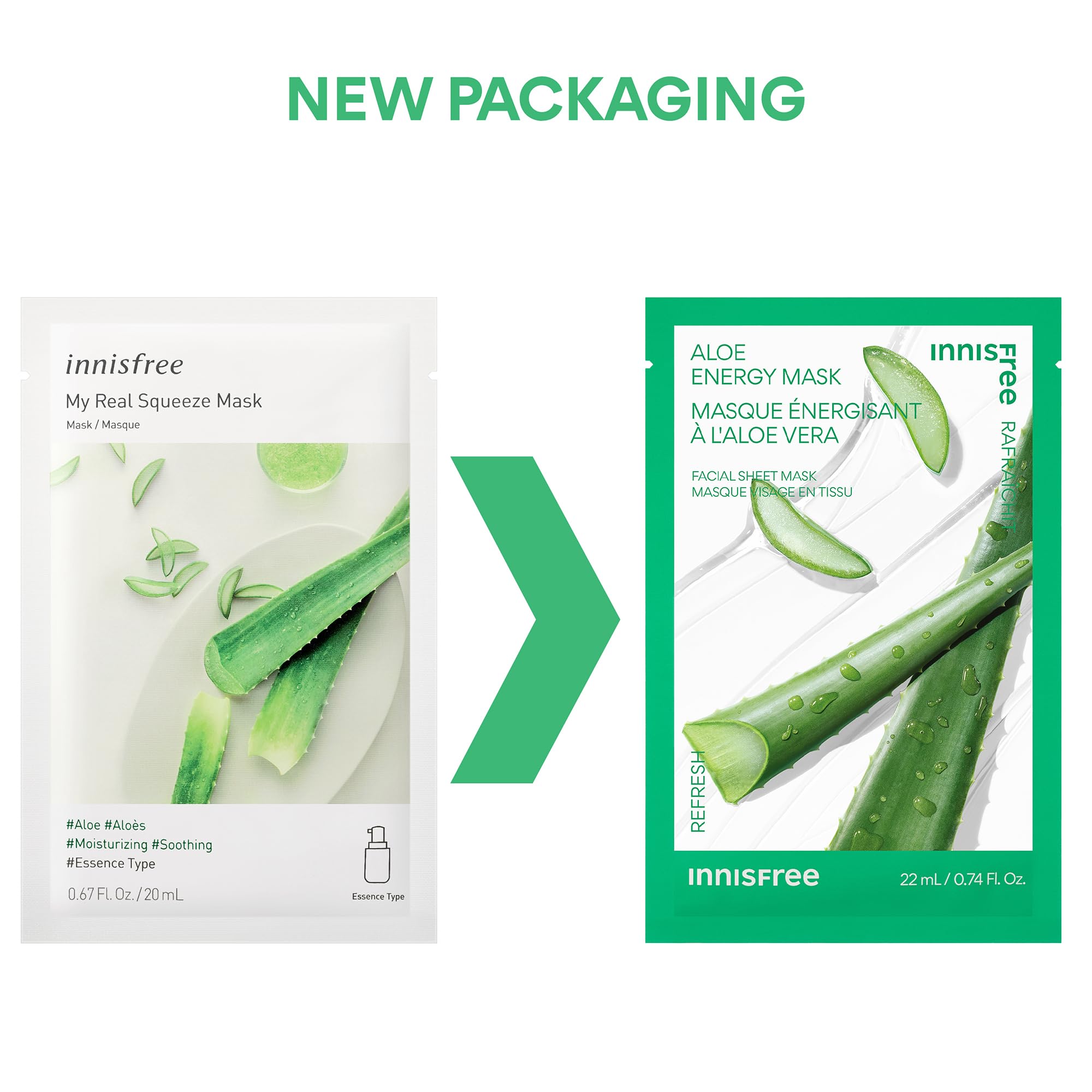 Foto 4 pulgar | Sheet Mask Innisfree Aloe Energy Serum Hidratante Y Calmante - Venta Internacional.