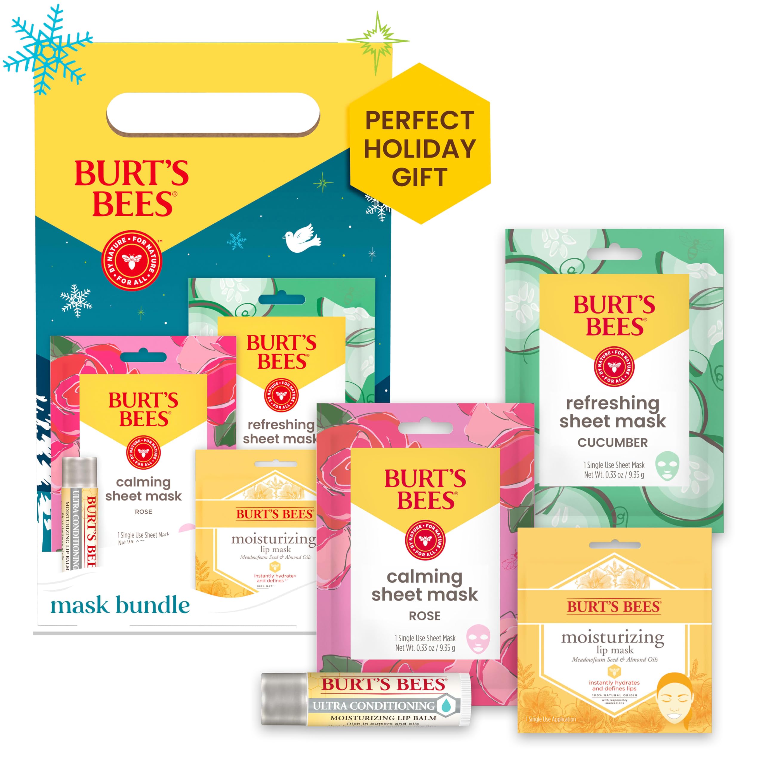 Set De Regalo Burt's Bees Mask Bundle, Bálsamo Labial Hidratante - Venta Internacional.