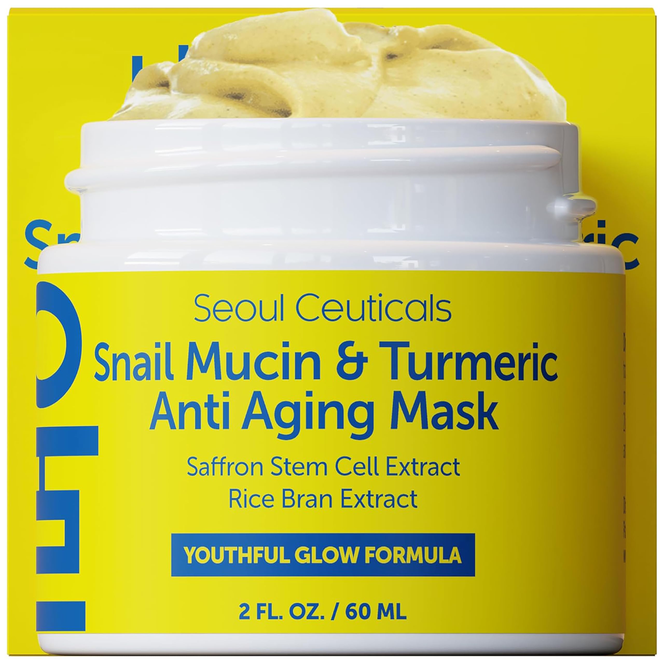 Mascarilla Facial Seoulceuticals Con Mucina De Caracol Y Cúrcuma, 60 Ml, Antienvejecimiento - Venta Internacional.