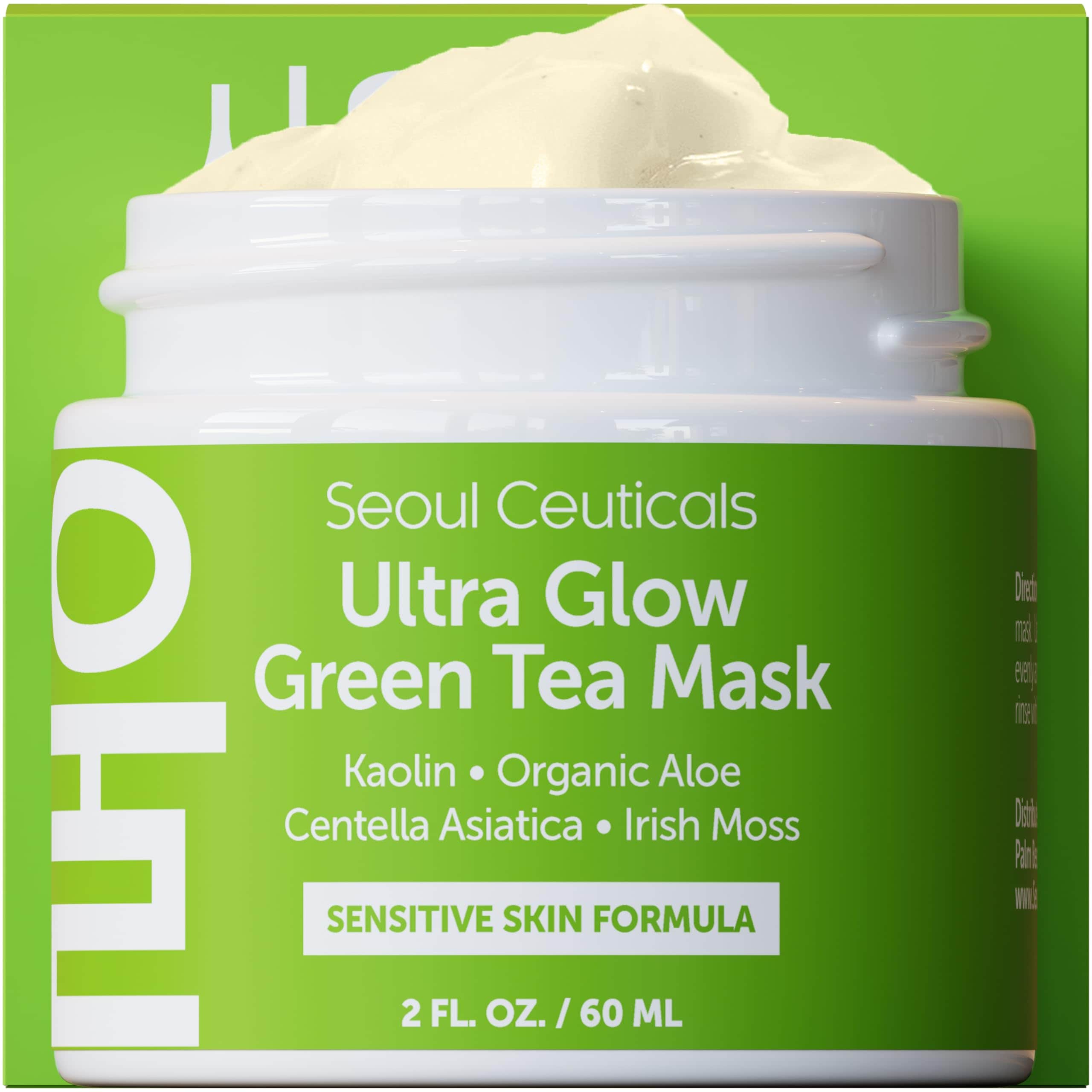 Mascarilla Facial Seoulceuticals, Té Verde Y Aloe Vera, 60 Ml, Sensible - Venta Internacional. $567
