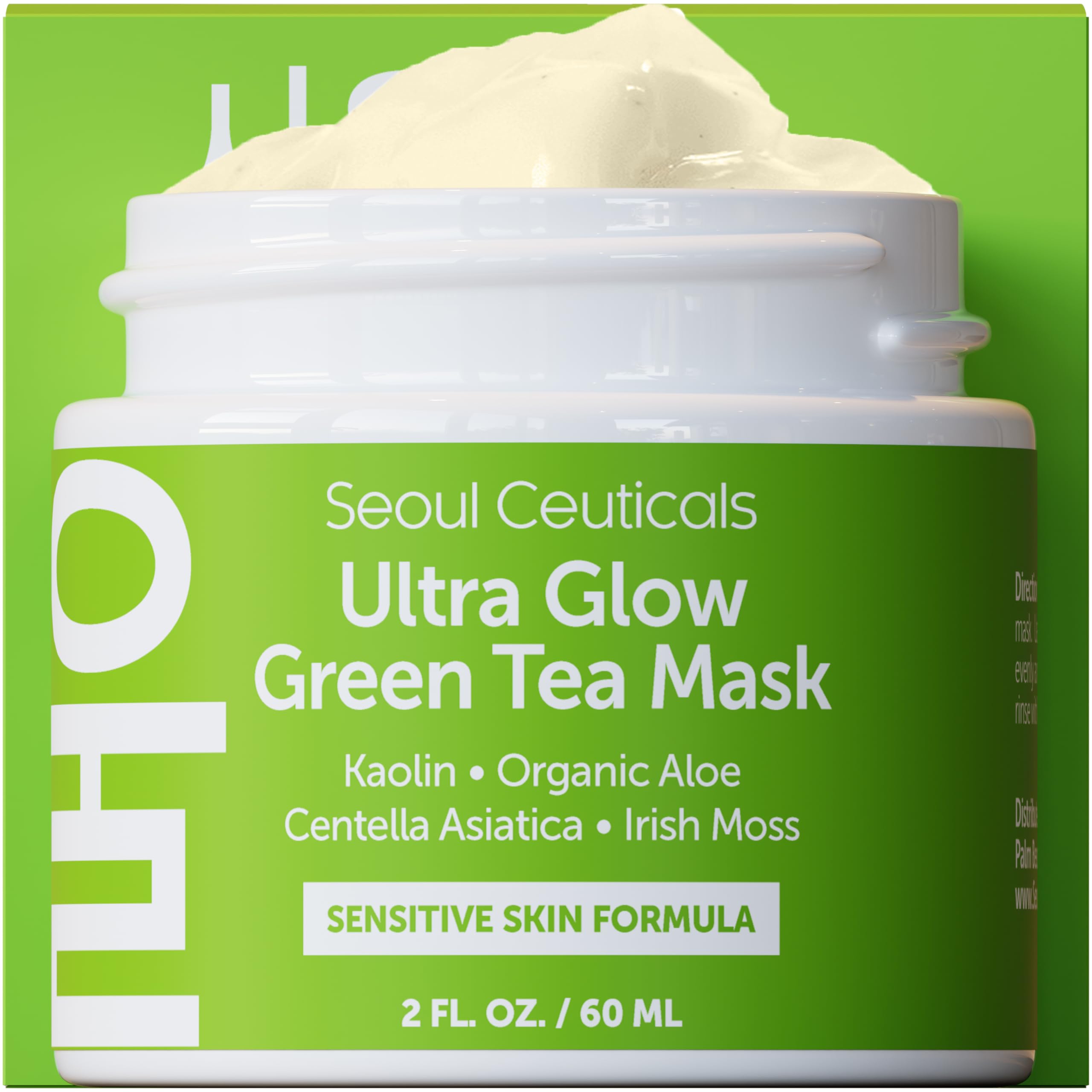 Mascarilla Facial Seoulceuticals, Té Verde Y Aloe Vera, 60 Ml, Sensible - Venta Internacional.