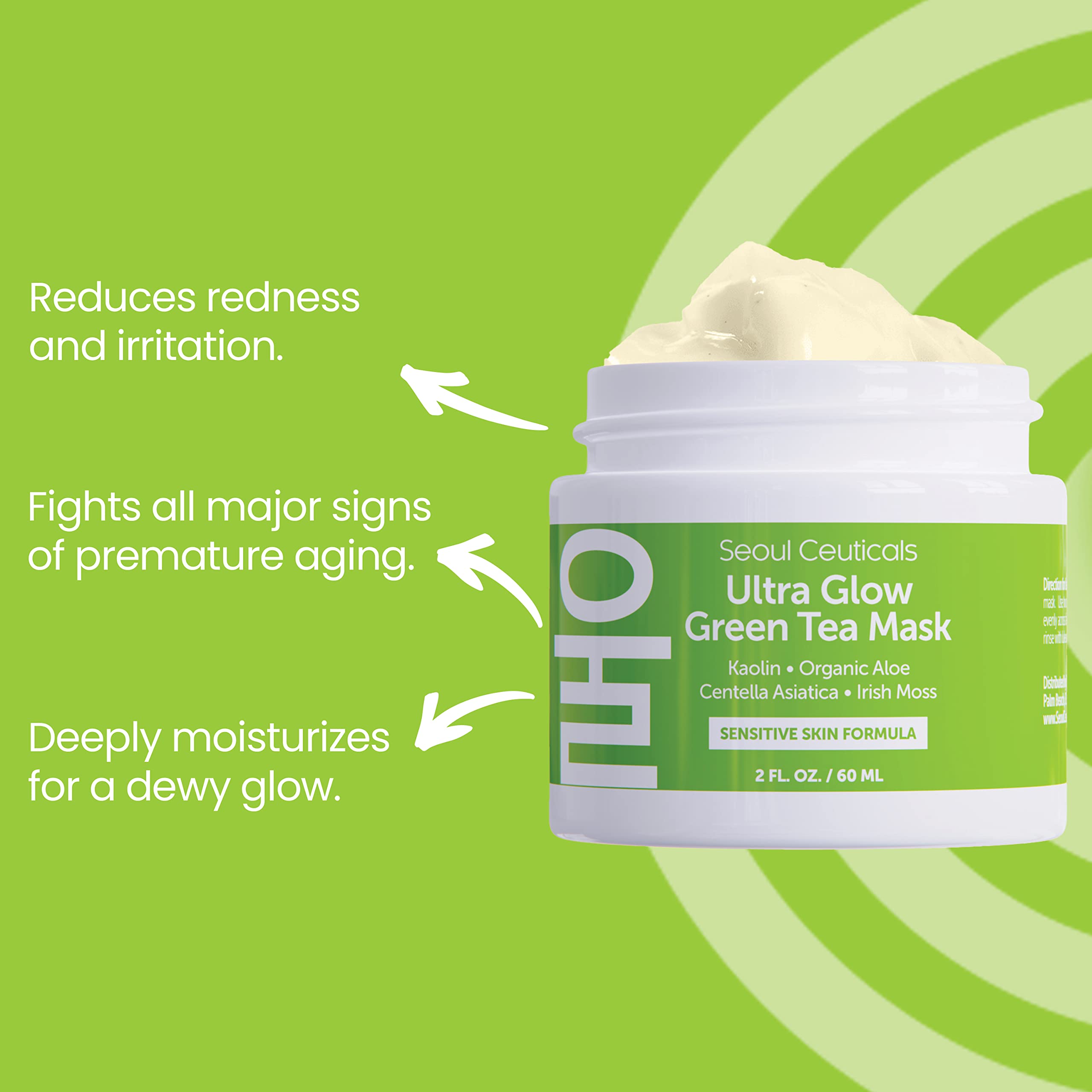 Foto 4 pulgar | Mascarilla Facial Seoulceuticals, Té Verde Y Aloe Vera, 60 Ml, Sensible - Venta Internacional.