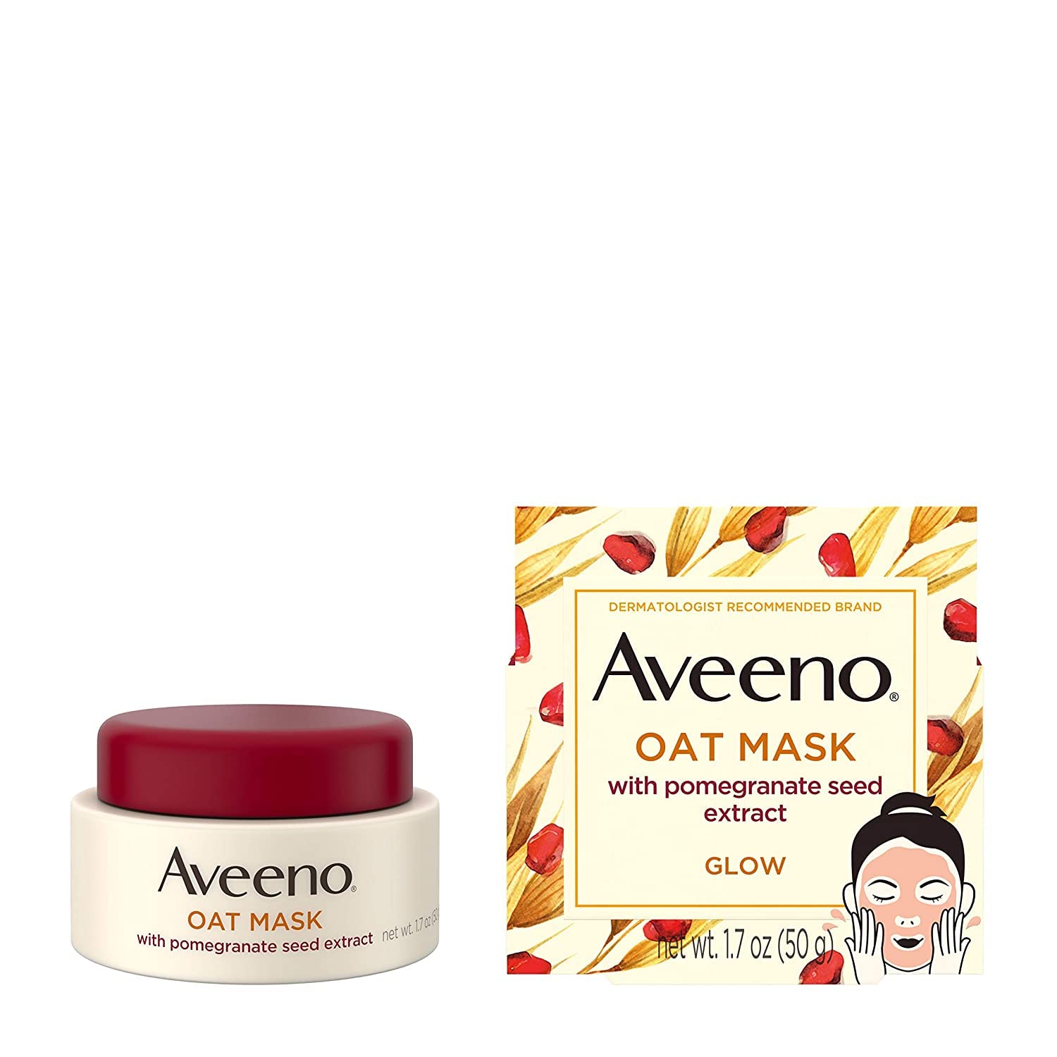 Foto 2 pulgar | Mascarilla Facial Aveeno Oat Con Extracto De Semilla De Granada 50 Ml - Venta Internacional.