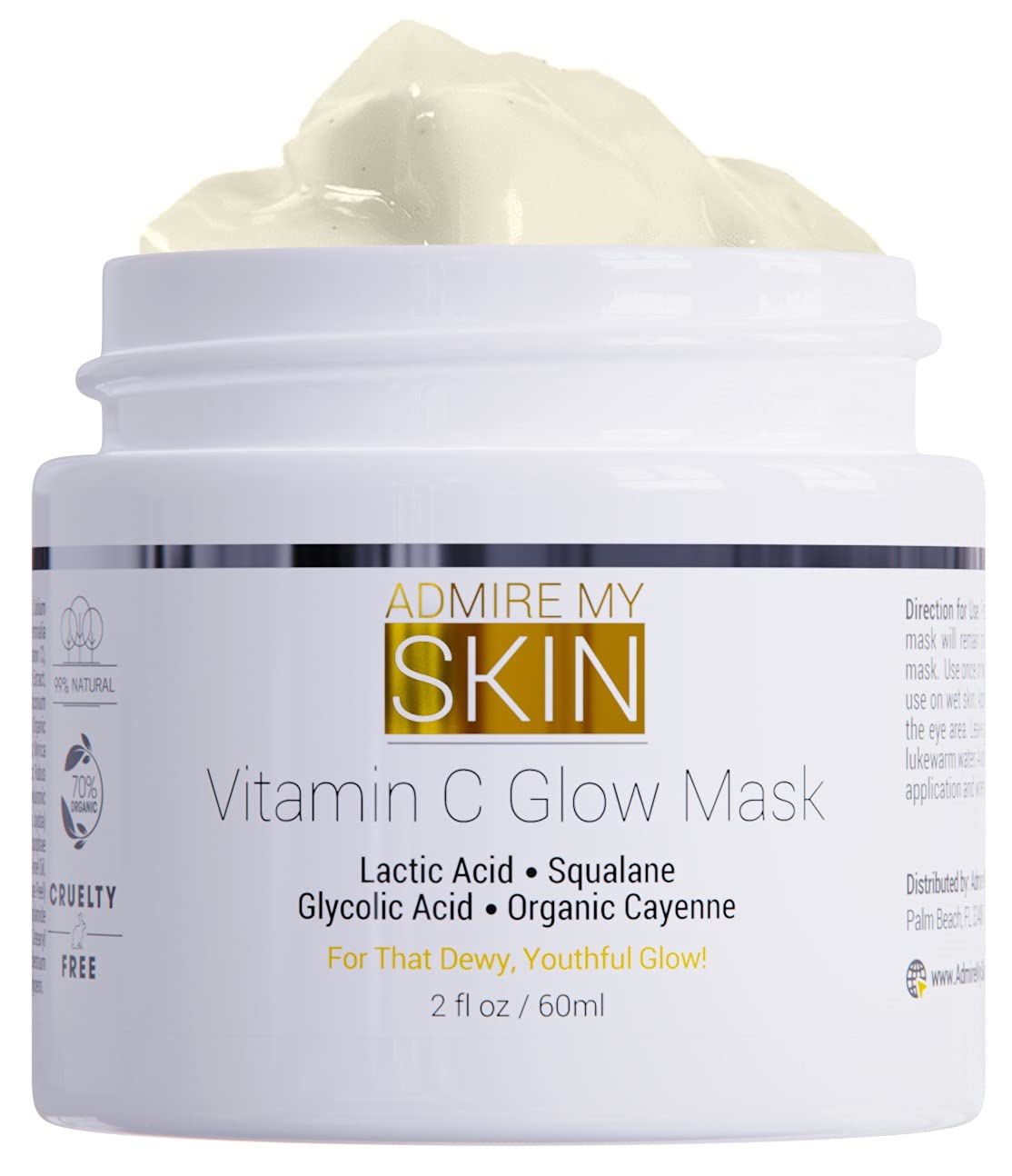 Foto 2 pulgar | Mascarilla Facial Admire My Skin, Iluminadora Con Vitamina C, 60 Ml, Con Escualano - Venta Internacional.