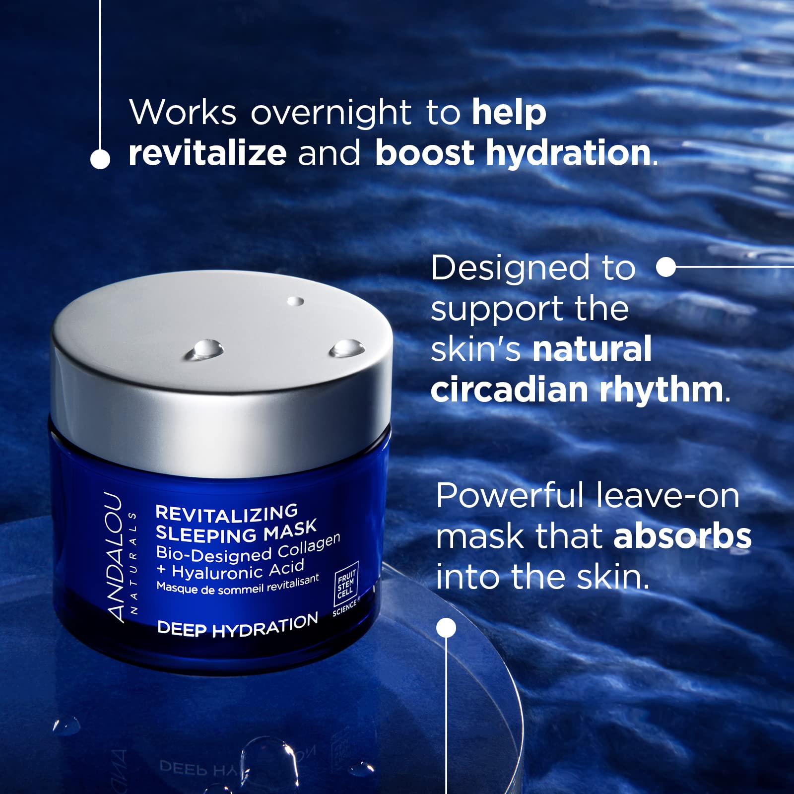 Foto 3 pulgar | Mascarilla Para Dormir Andalou Naturals Deep Hydration Revitalizante - Venta Internacional.