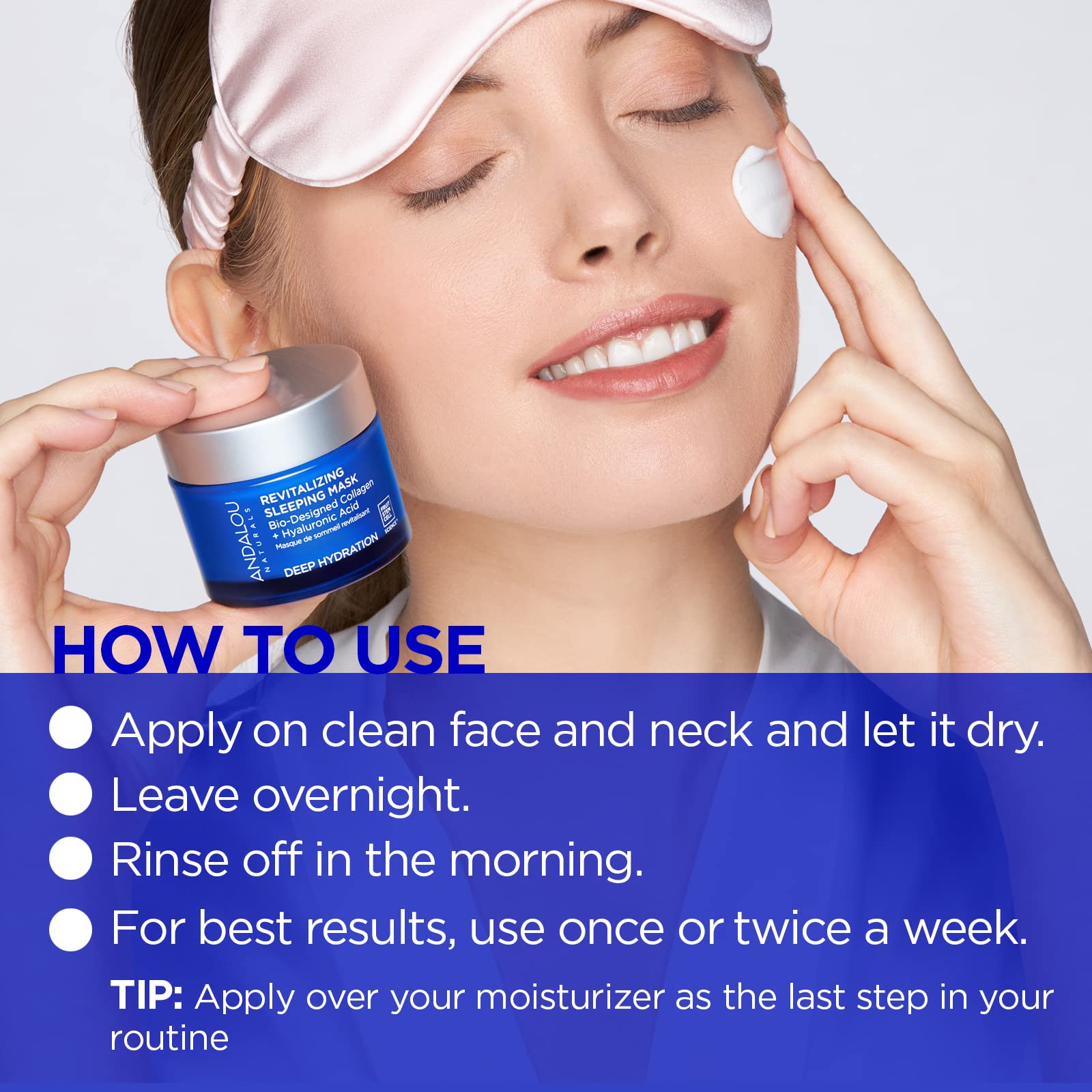 Foto 4 pulgar | Mascarilla Para Dormir Andalou Naturals Deep Hydration Revitalizante - Venta Internacional.