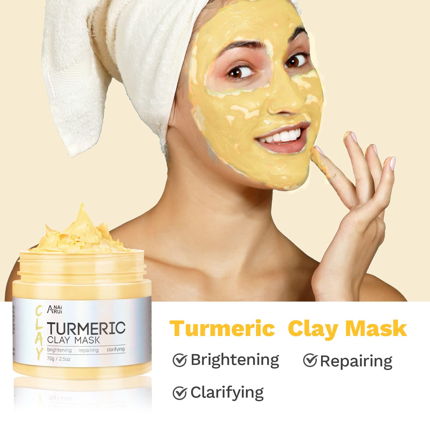 Foto 4 pulgar | Set de Mascarillas Faciales Anai Rui Máscara de Cúrcuma y Arcilla Té Verde Mar Muerto - Venta Internacional