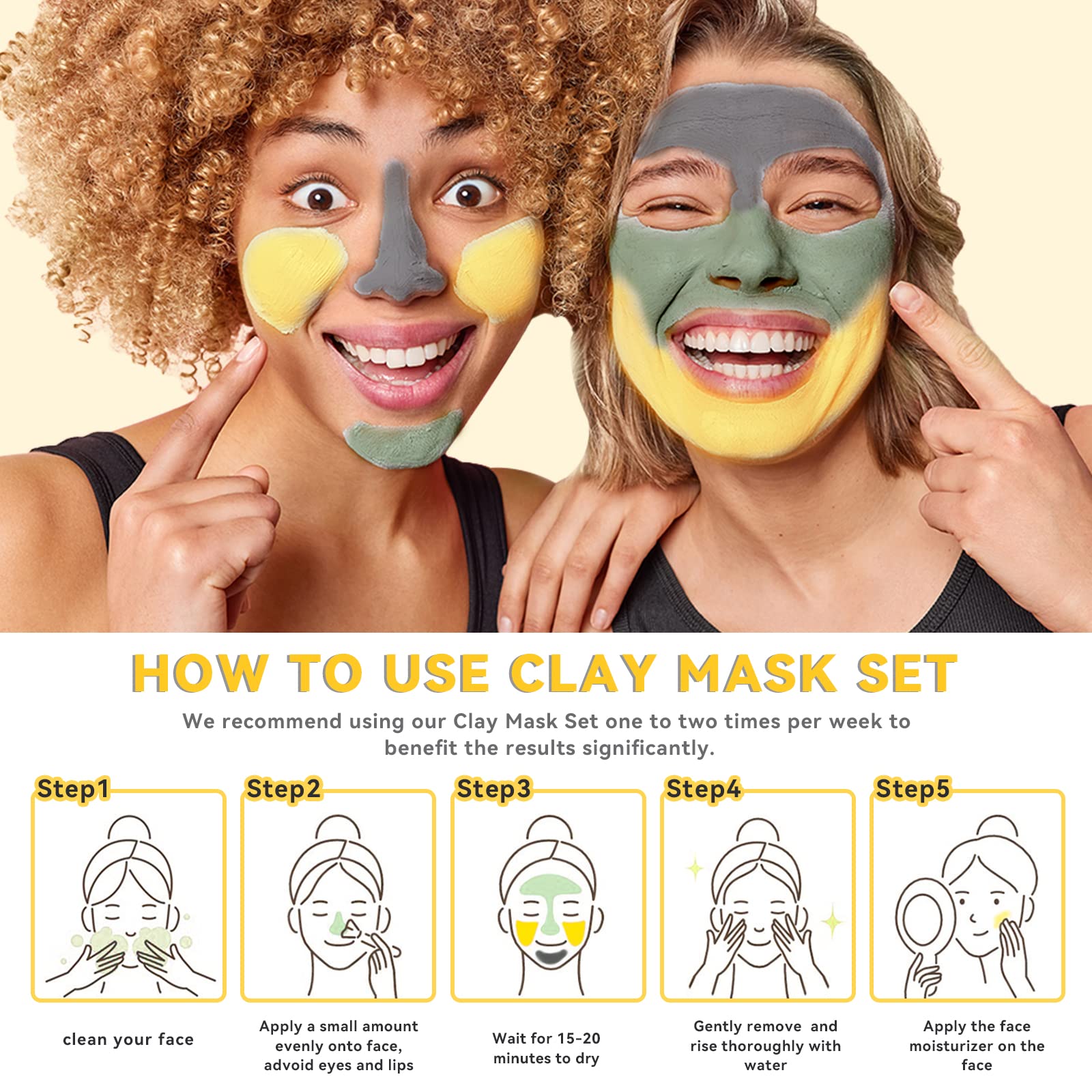 Foto 7 pulgar | Set de Mascarillas Faciales Anai Rui Máscara de Cúrcuma y Arcilla Té Verde Mar Muerto - Venta Internacional