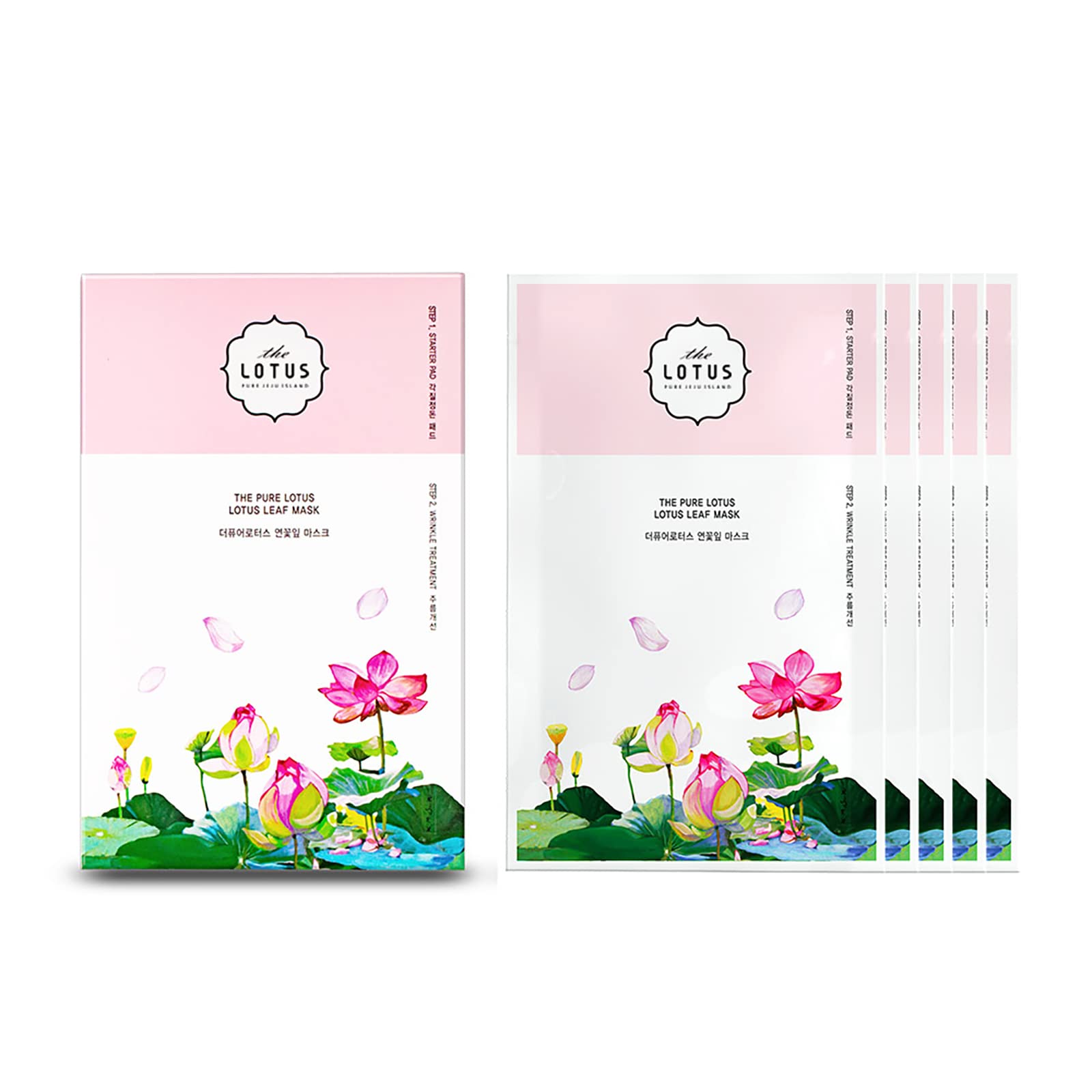 Máscara De Sábana The Pure Lotus Jeju Lotus Leaf Wrinkle 5 Veces - Venta Internacional.