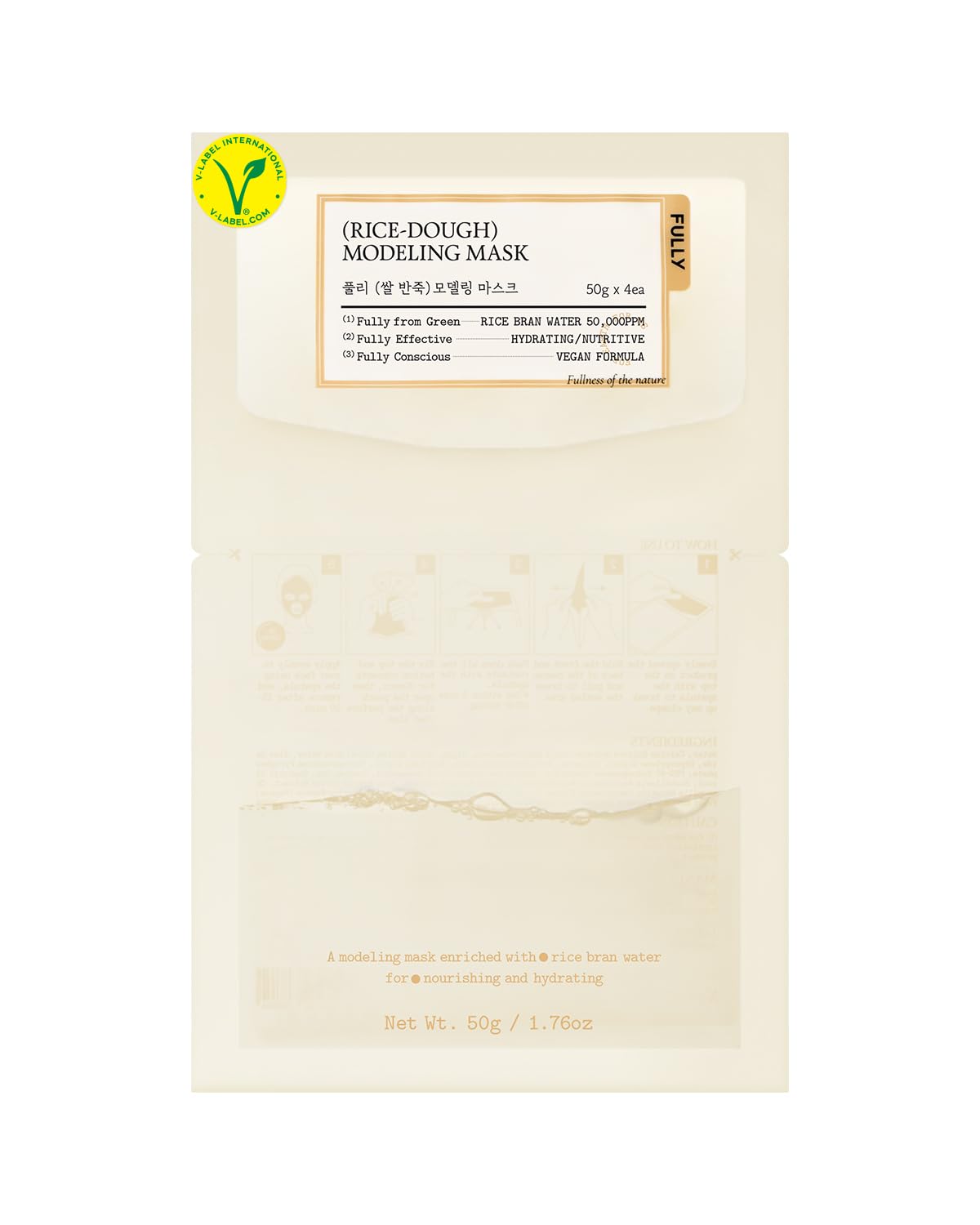 Mascarilla Modeladora Facial Fully Rice Dough 50 Ml X 4 Vegana - Venta Internacional.