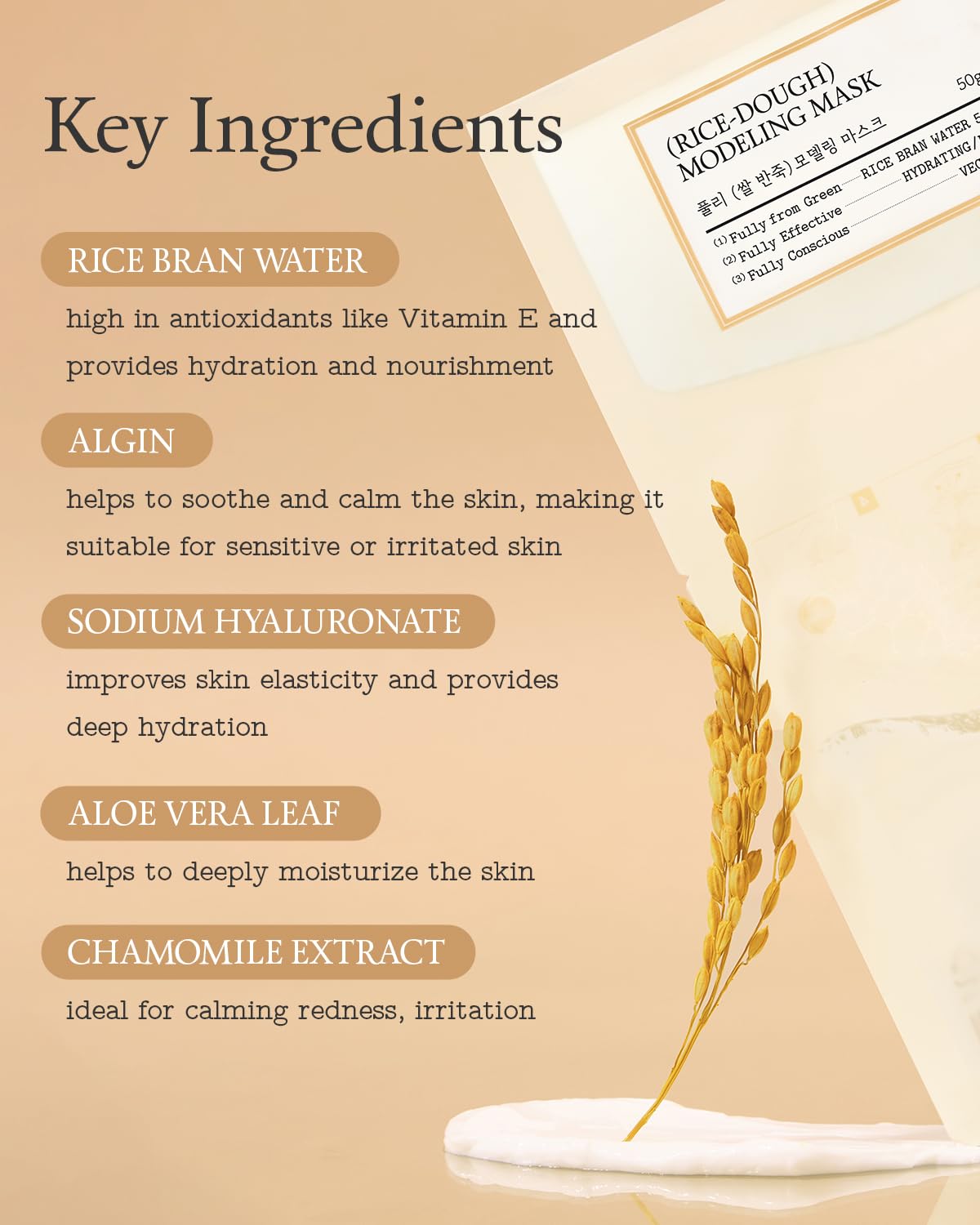 Foto 8 pulgar | Mascarilla Modeladora Facial Fully Rice Dough 50 Ml X 4 Vegana - Venta Internacional.