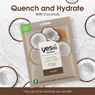 Foto 3 | Máscara De Papel Hidratante Yes To Coconut Para Piel Seca, Paquete De 3 - Venta Internacional.