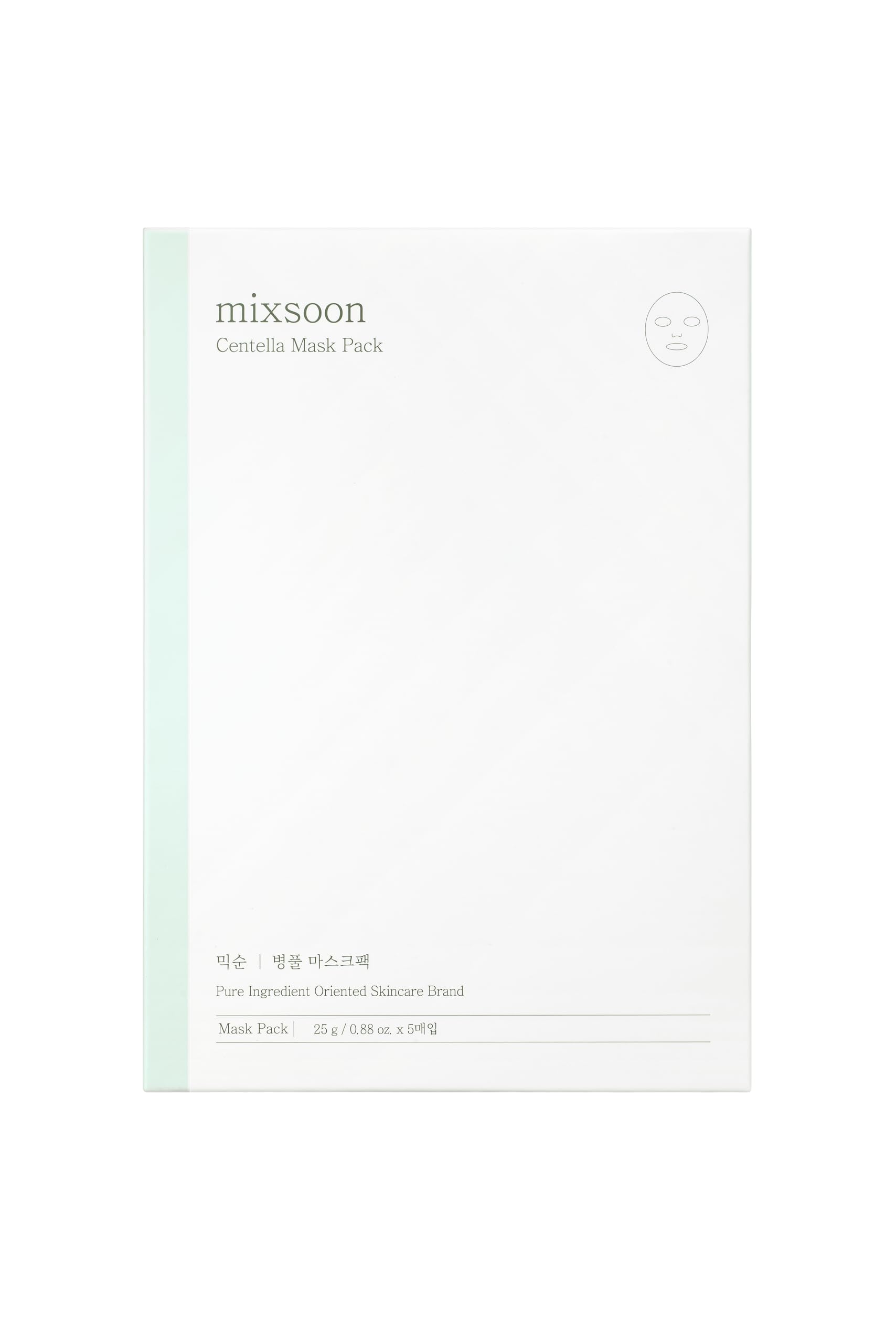 Mascarilla Facial Mixsoon Con Extracto De Centella Asiática 5 Unidades - Venta Internacional.
