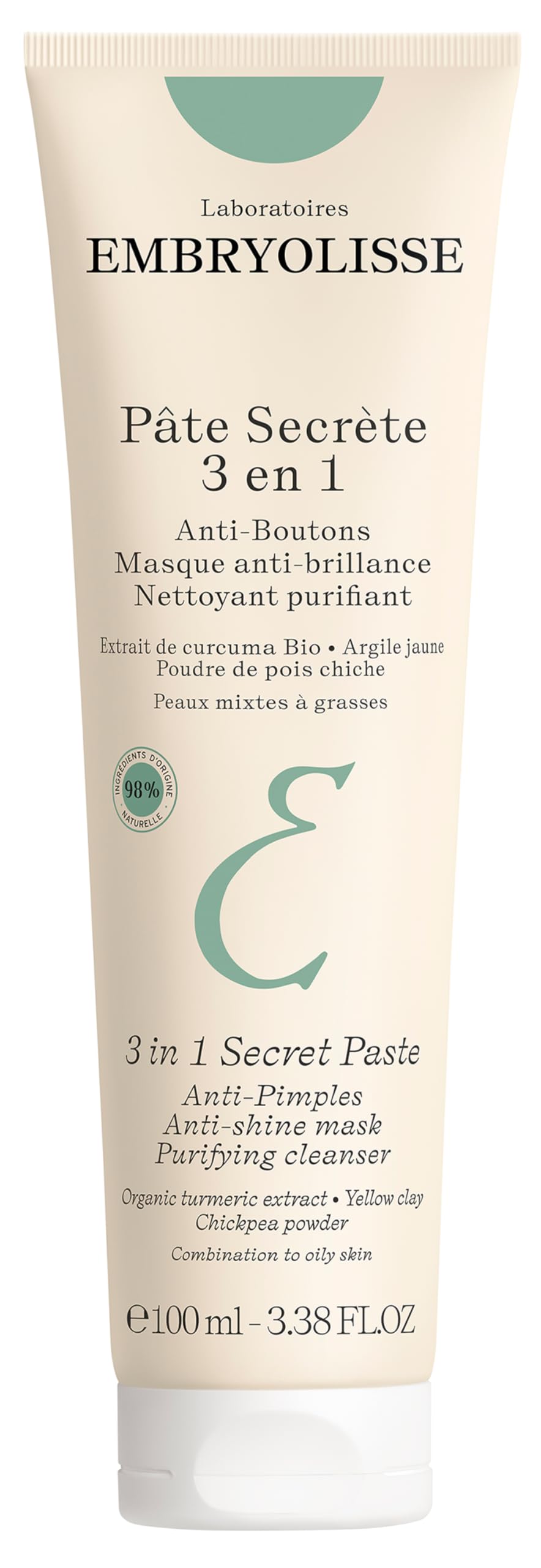 Mascarilla De Arcilla Embryolisse 3 En 1 Contra Las Espinillas Y El Acné, 100 Ml - Venta Internacional.