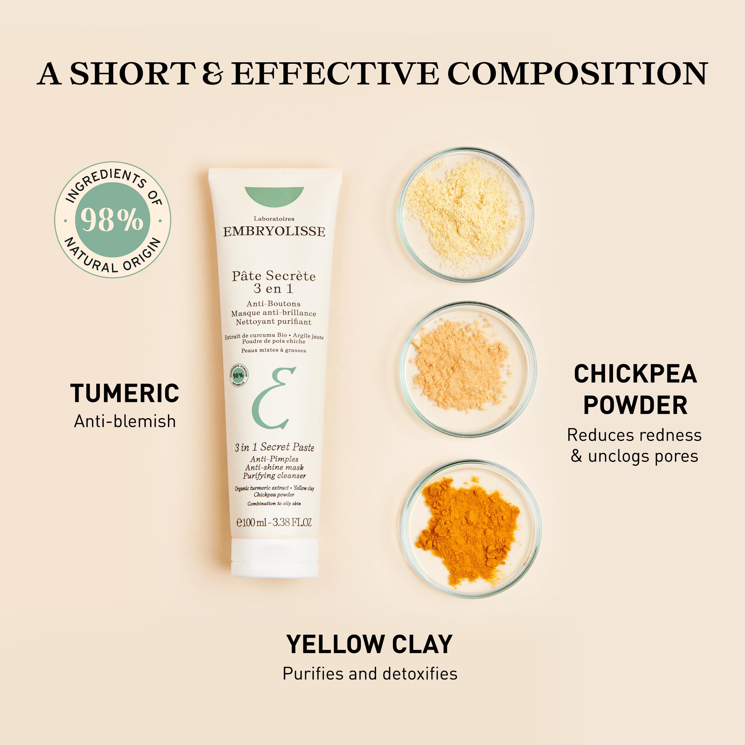Foto 5 pulgar | Mascarilla De Arcilla Embryolisse 3 En 1 Contra Las Espinillas Y El Acné, 100 Ml - Venta Internacional.