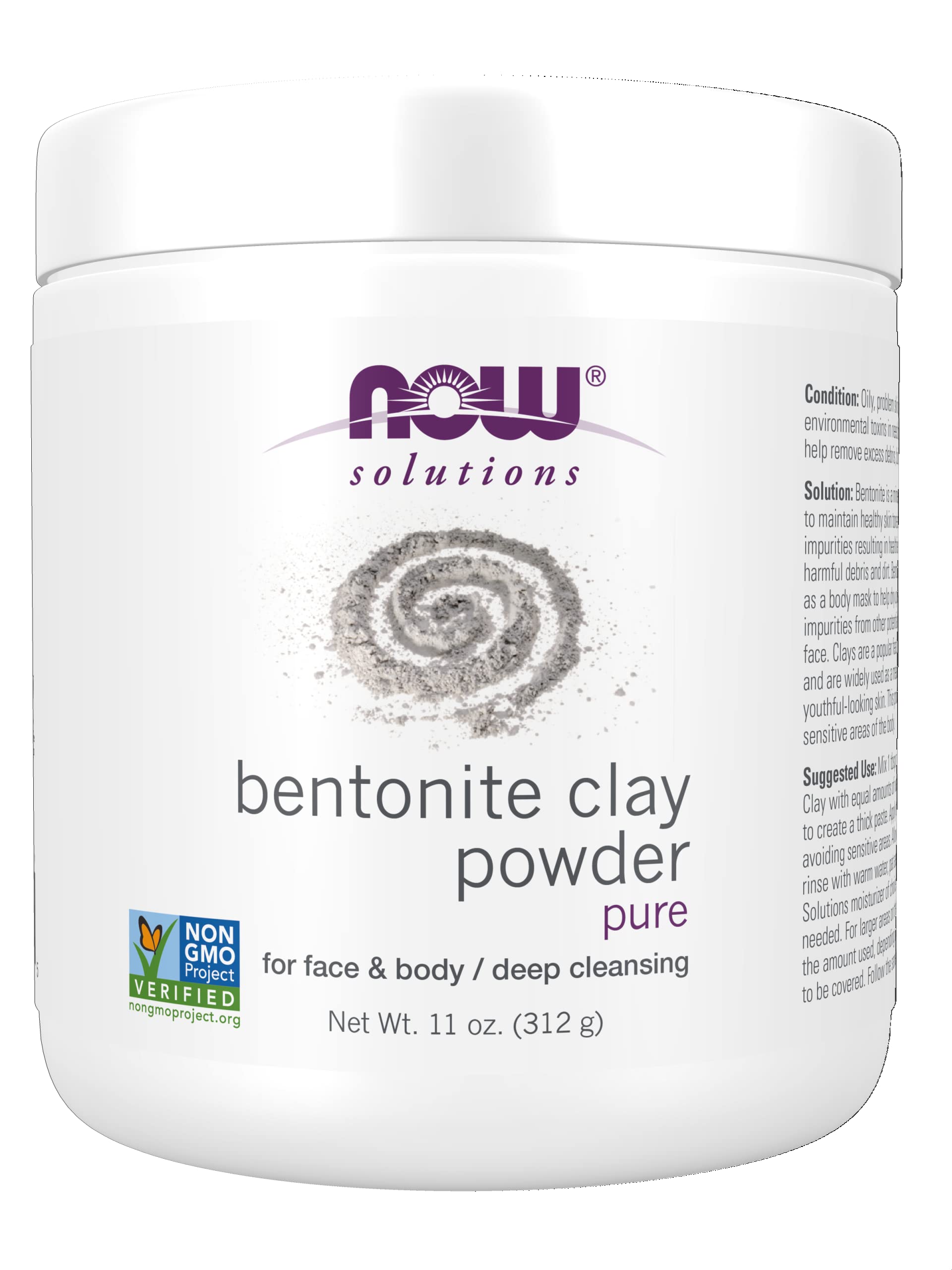 Bentonita Clay Powder Now Solutions Para Rostro Y Cuerpo, 325 Ml - Venta Internacional.