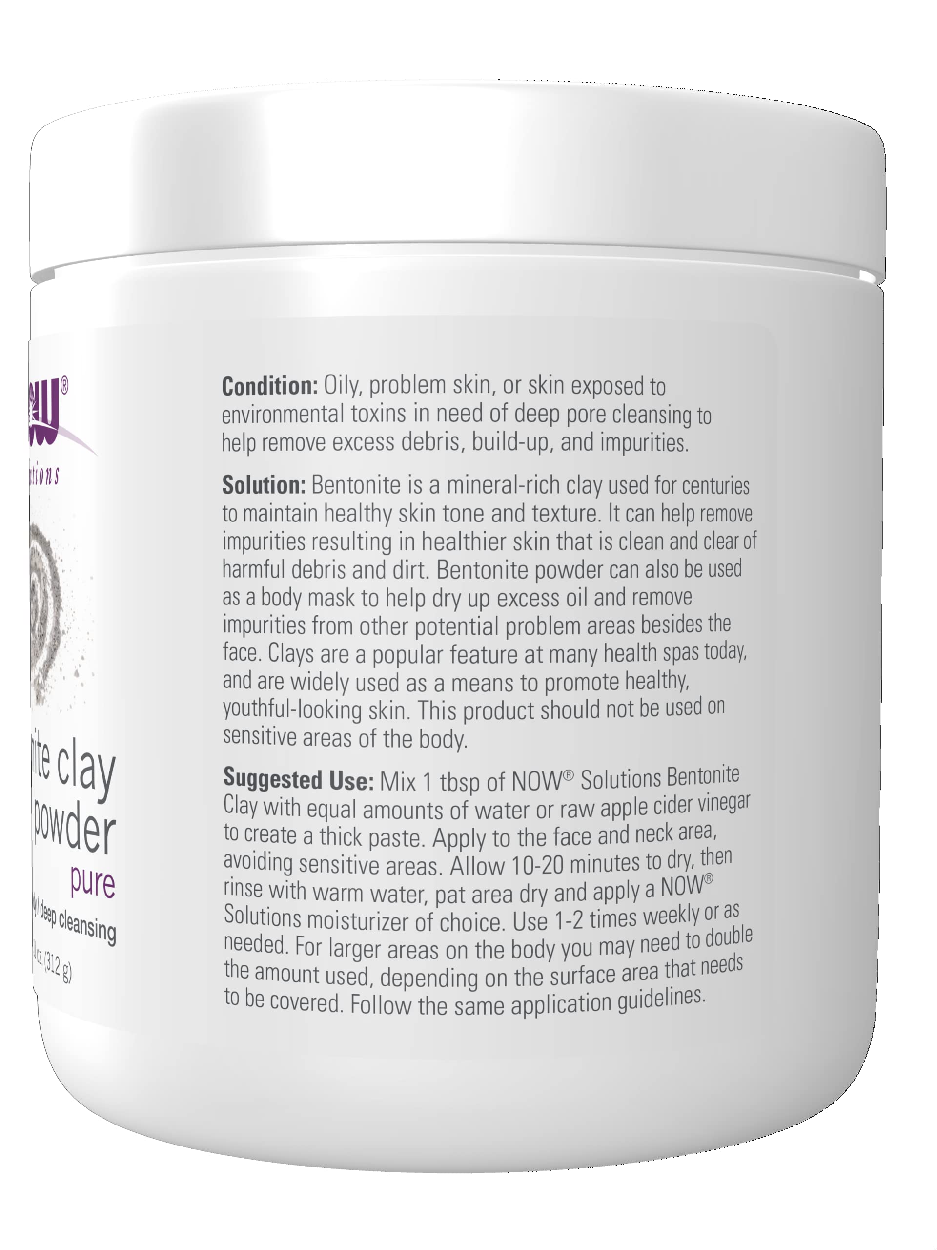 Foto 3 pulgar | Bentonita Clay Powder Now Solutions Para Rostro Y Cuerpo, 325 Ml - Venta Internacional.