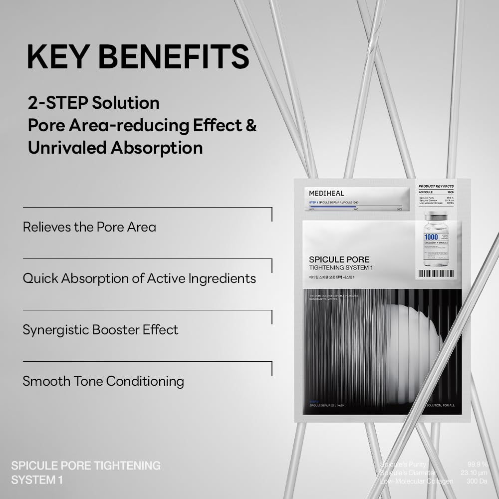 Foto 8 pulgar | Sistema De Cuidado De Poros Con Espículas De Colágeno Mediheal De Skincare, Juego De 4 Piezas - Venta Internacional.